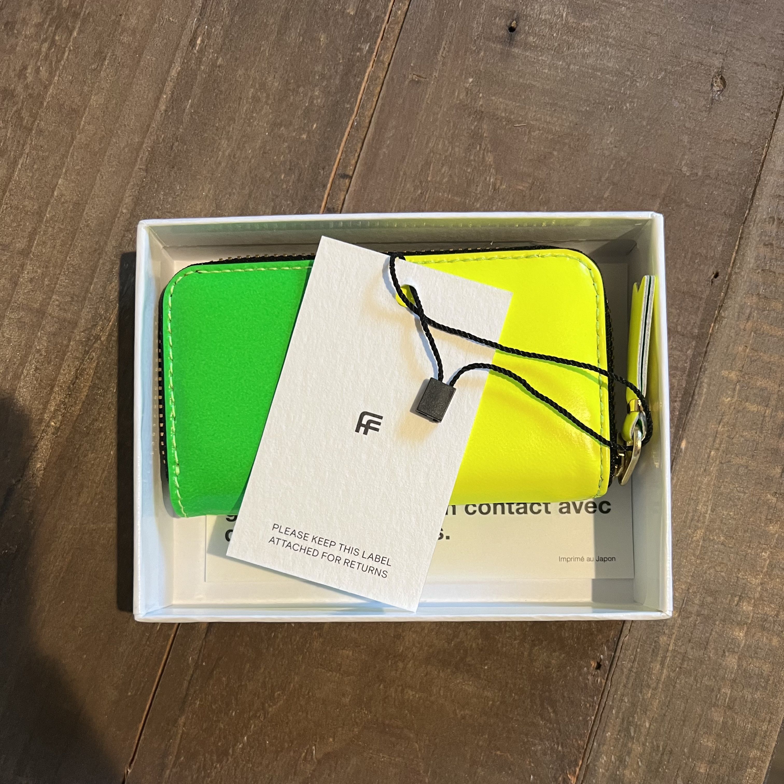 Comme des Garcons Colour Block Zip Wallet - Green/Yellow (SA410XFS) Size ONE SIZE - 4 Thumbnail