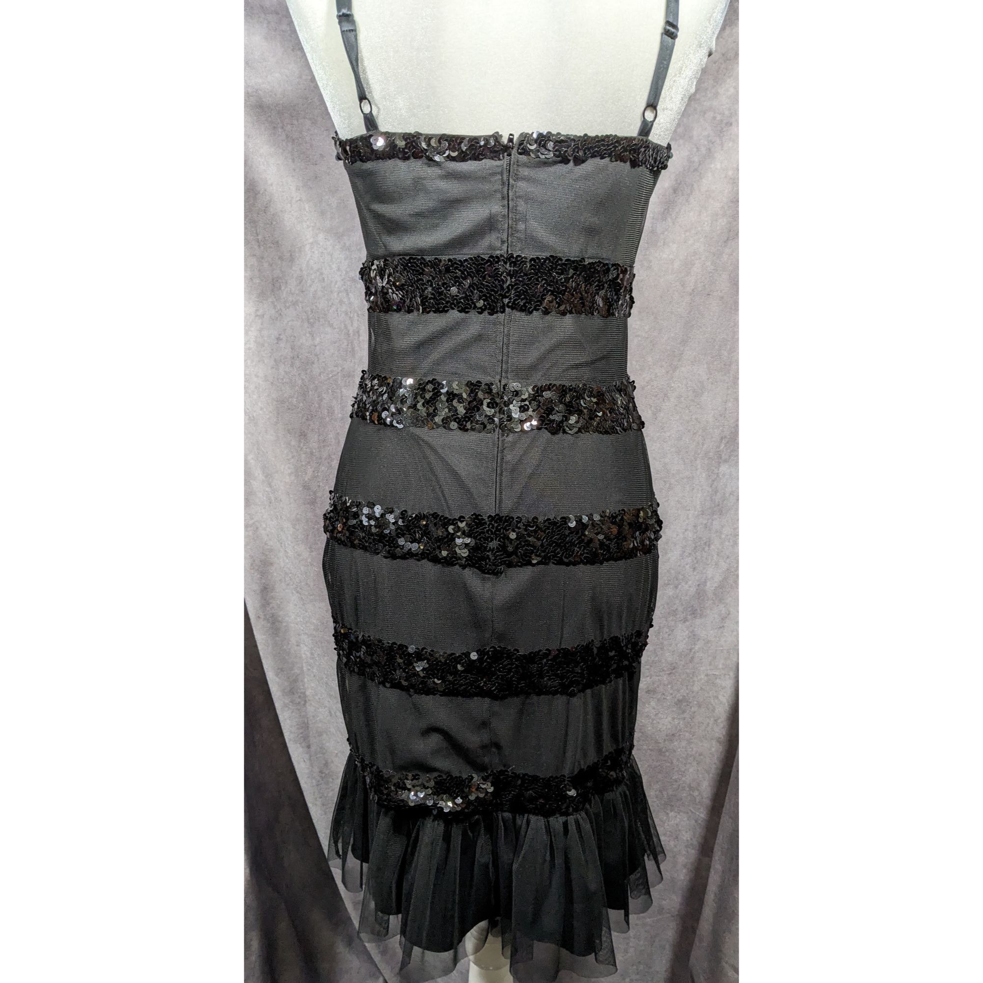 Betsey Johnson Betsey Johnson Evening Black Sequin Striped Dress Size 6 Size M / US 6-8 / IT 42-44 - 4 Thumbnail