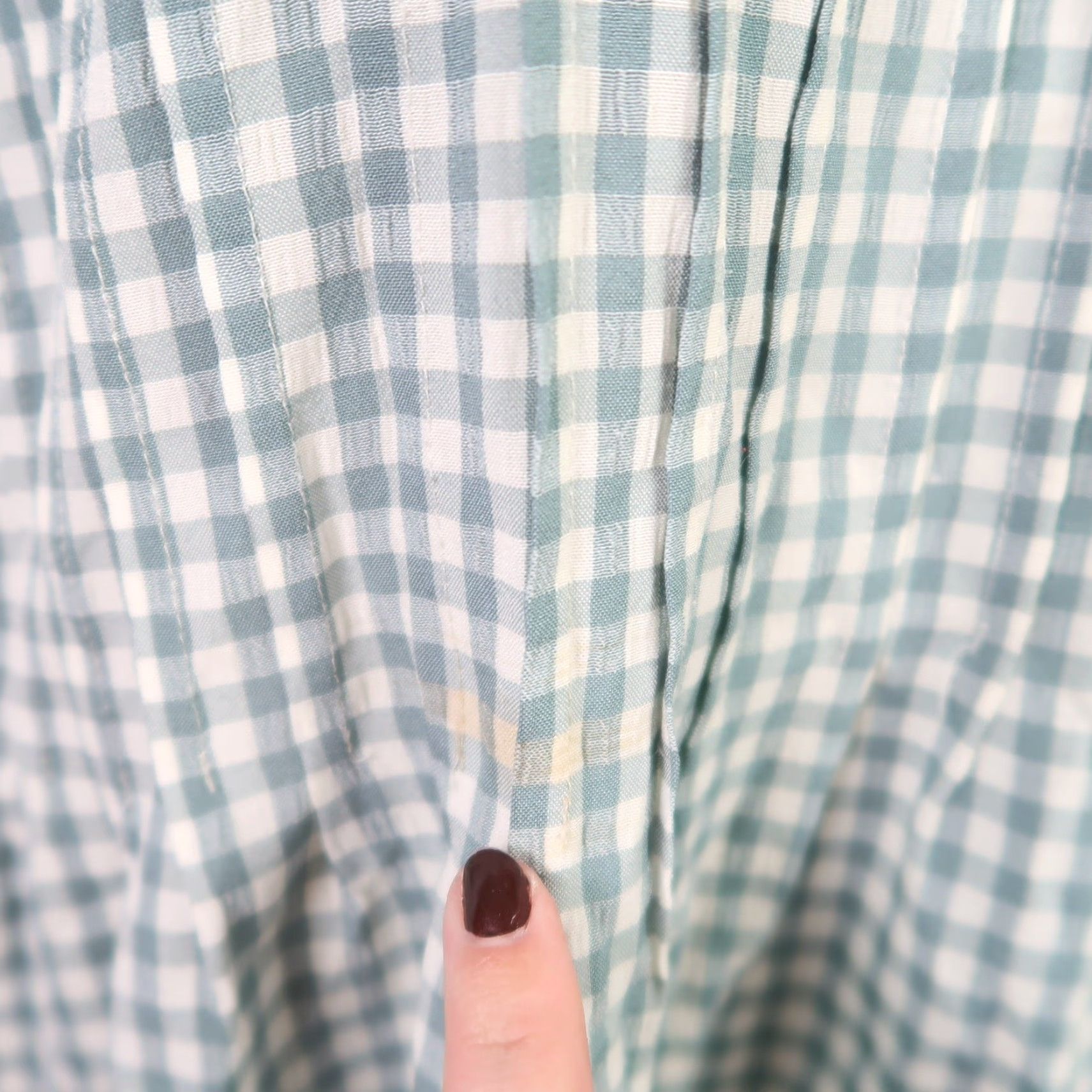 Vintage VINTAGE Lady Dorby Mini Dress Gingham Check Green Cream 22W Womens 80s 90s Short Sleeve Zip Closure Size 3XL / US 20-22 - 5 Thumbnail