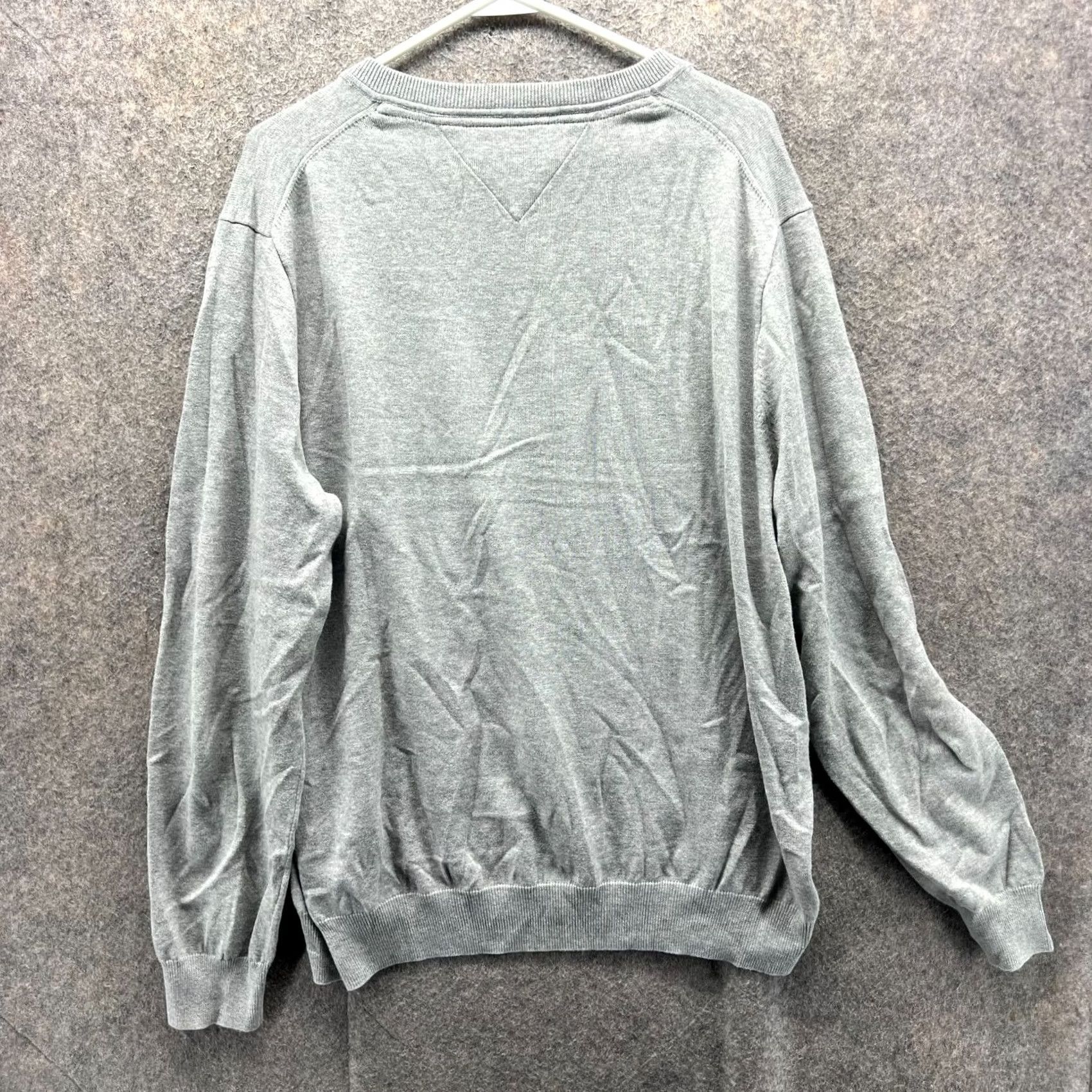 Tommy Hilfiger Tommy Hilfiger Sweater Mens XL Gray V-Neck Pullover Cotton All Seasons Logo Vintage: No Size US XL / EU 56 / 4 - 2 Thumbnail