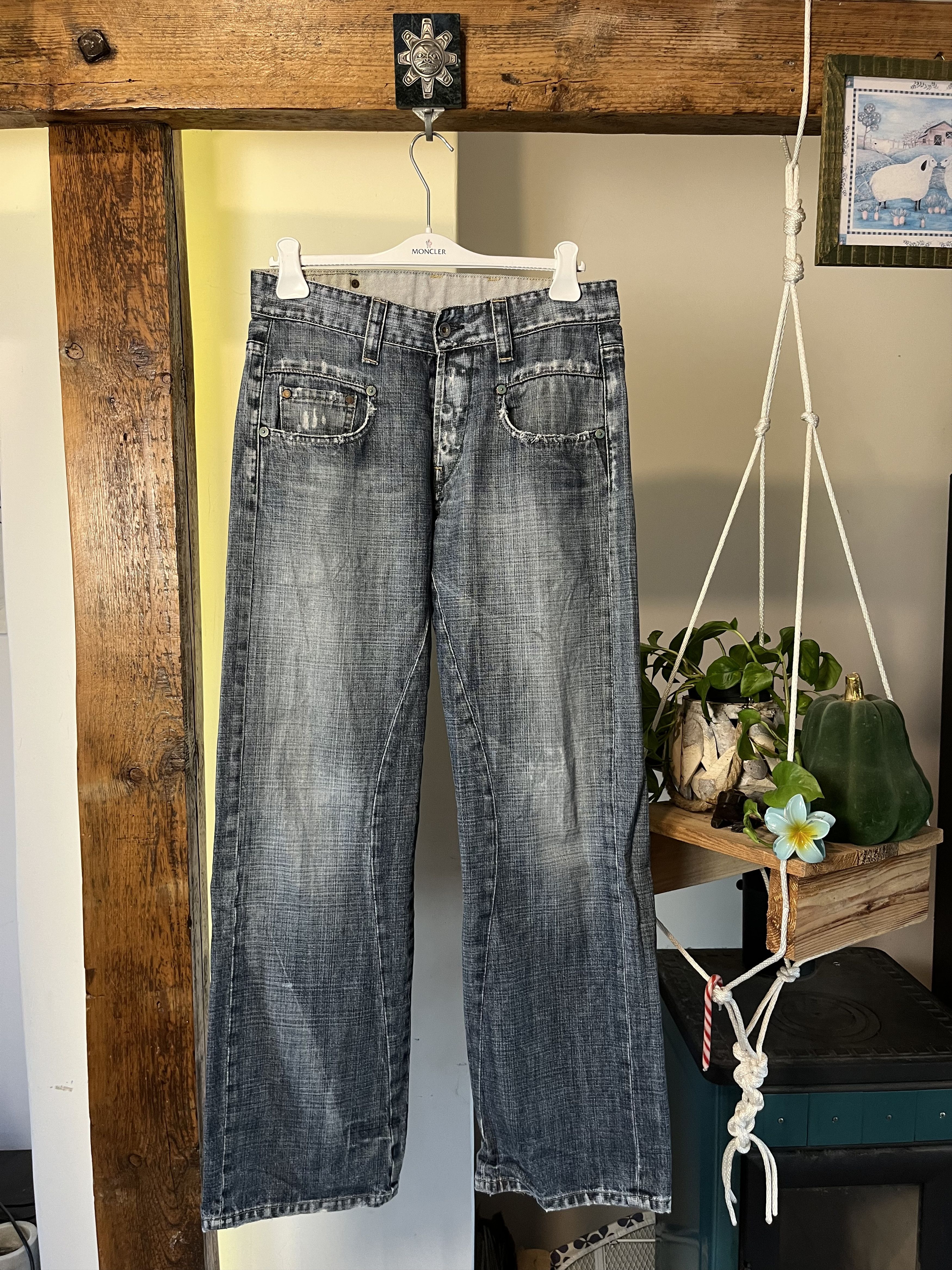 G-Star × Japanese Brand Distressed 90s G Star Raw Embroidered Logo Baggy Jeans Size US 31 - 2 Thumbnail