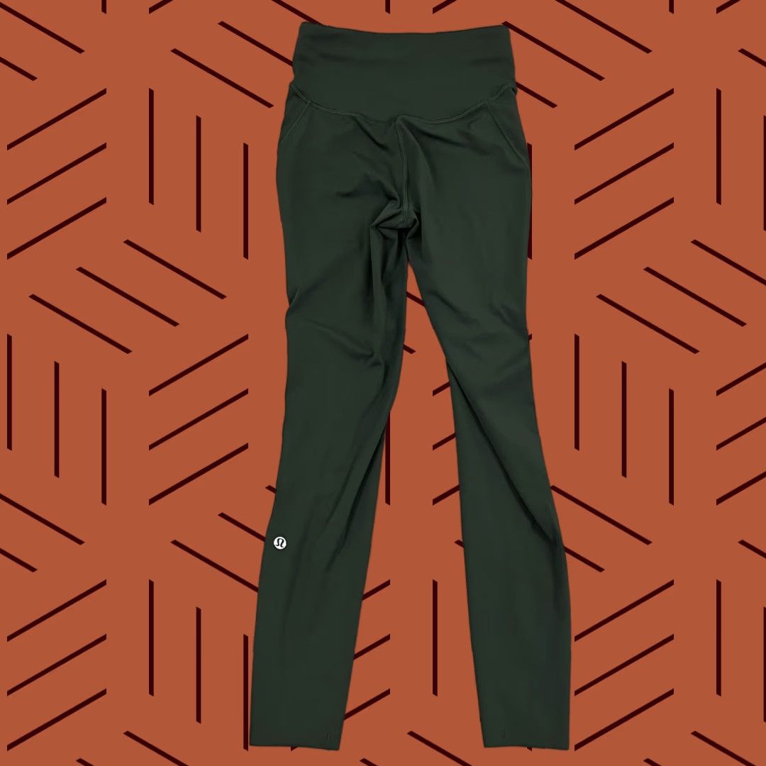 Lululemon Lululemon Base Pace Tights Womens Sz 2 25" Rainforest Green Gym Activewear Cropped Leggings Size ONE SIZE - 1 Thumbnail