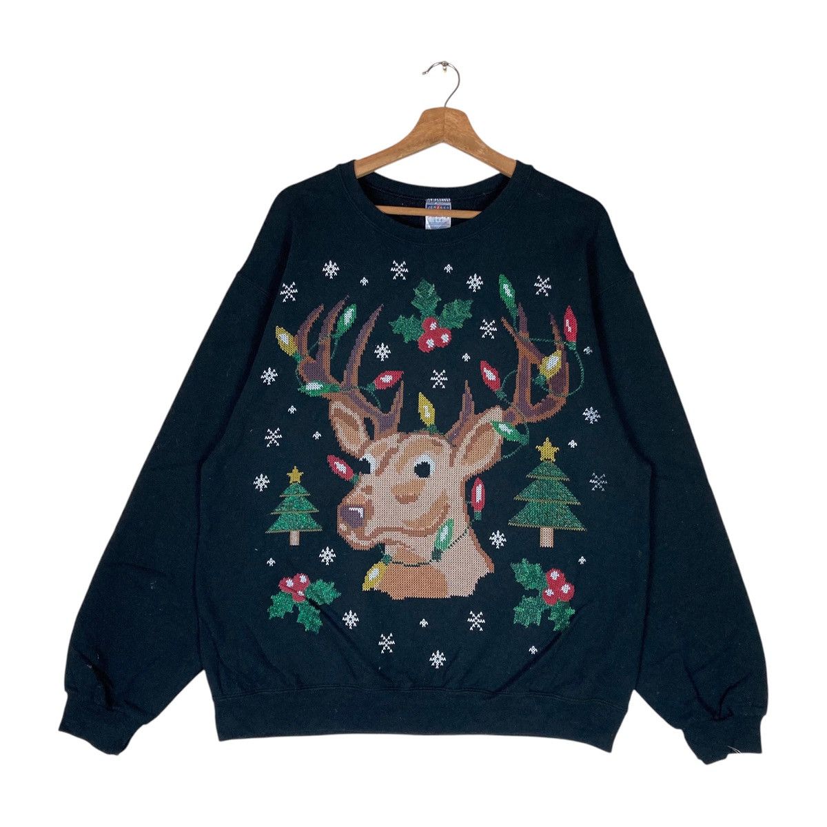 Jerzees Vintage Jerzees Deer Graphic Pullover Jumper Sweatshirt Size US L / EU 52-54 / 3 - 1 Thumbnail