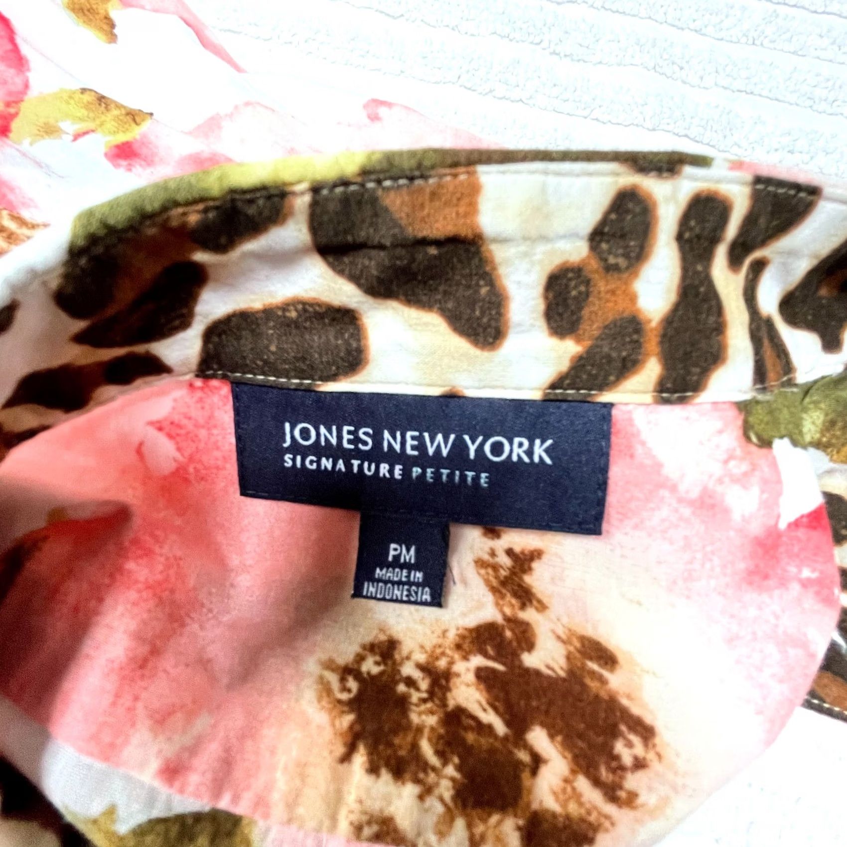 Jones New York Jones New York Signature Shirt Petite Womens Multicolor Floral Long Sleeve PM Size M / US 6-8 / IT 42-44 - 3 Thumbnail