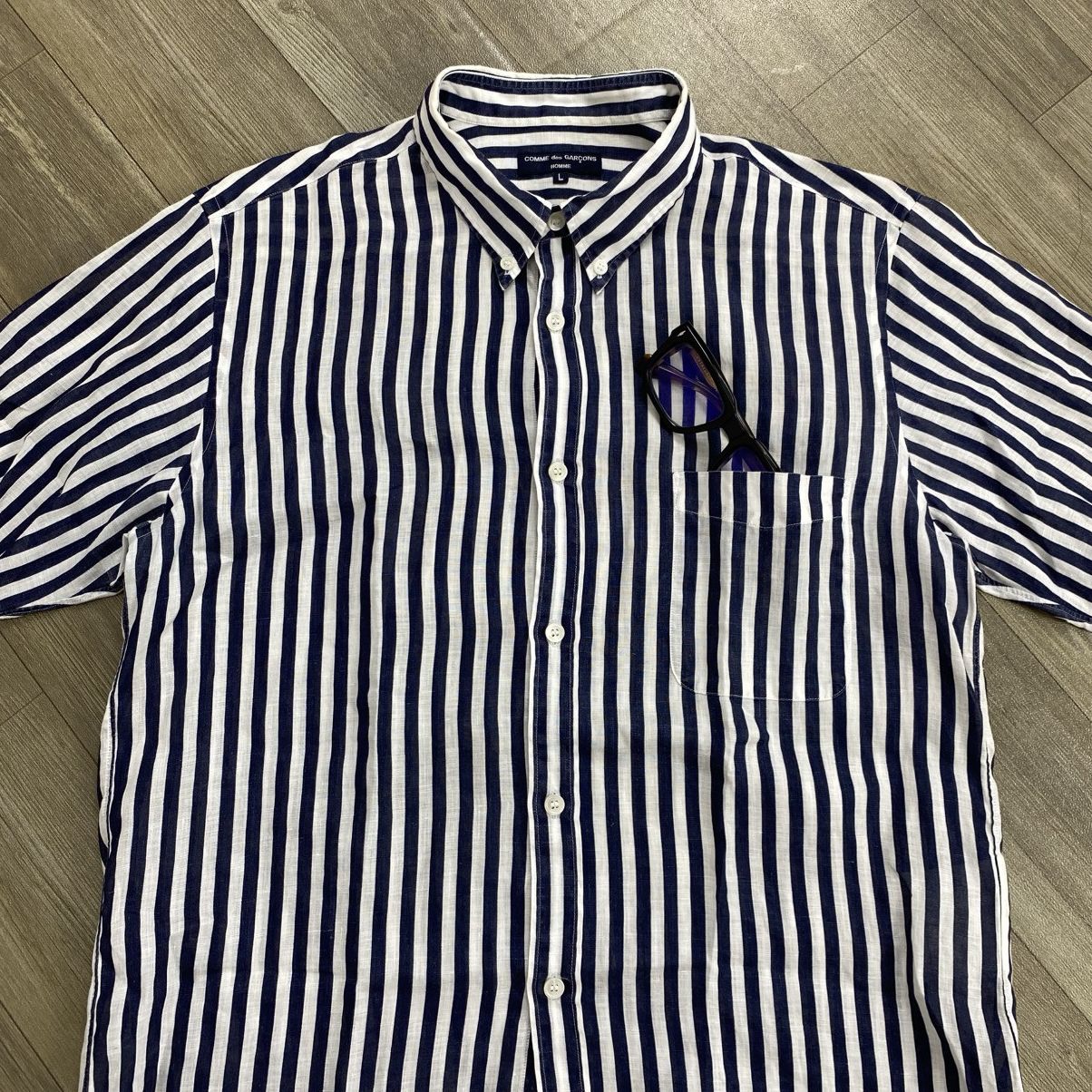 Comme des Garcons Homme 🇯🇵SS09 Comme des Garçons Homme CDG Striped Shirt Designer Size US L / EU 52-54 / 3 - 3 Thumbnail