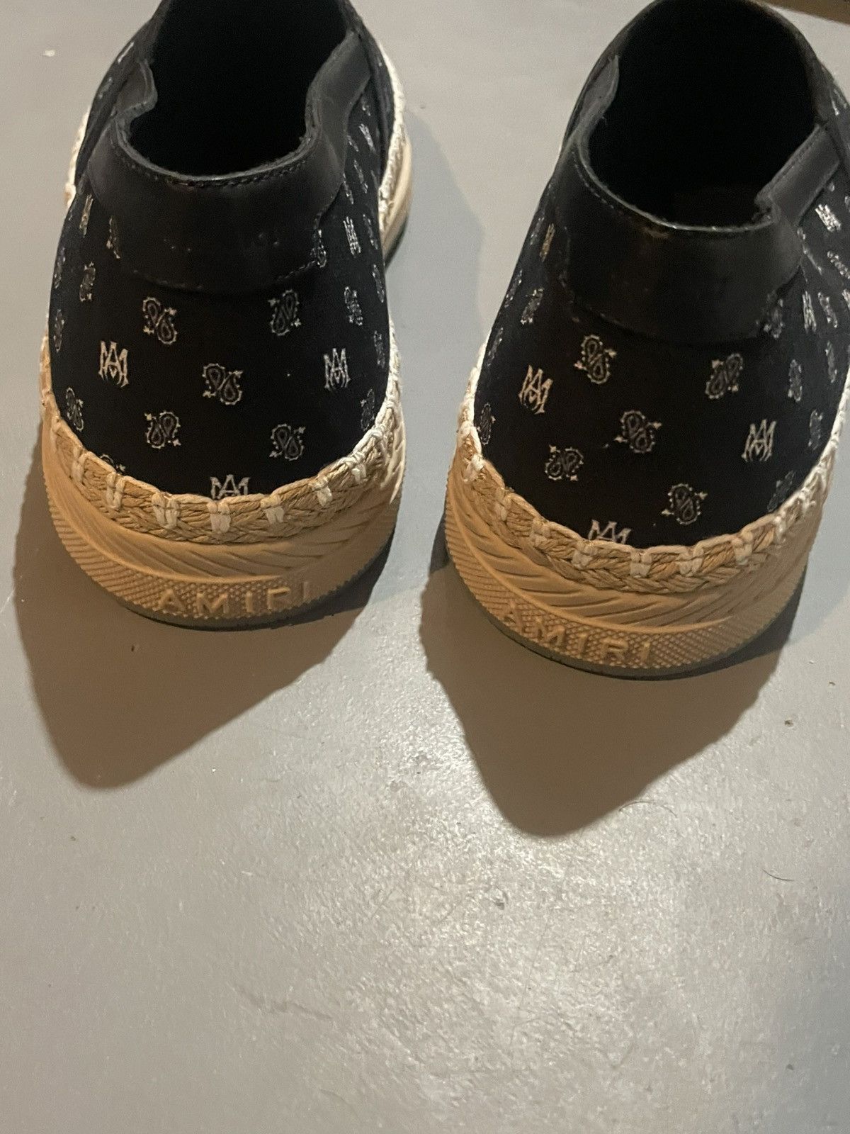 Amiri AMIRI Canvas Printed Espadrilles Black Slip On Designer Shoe Size US 13 / EU 46 - 9 Thumbnail
