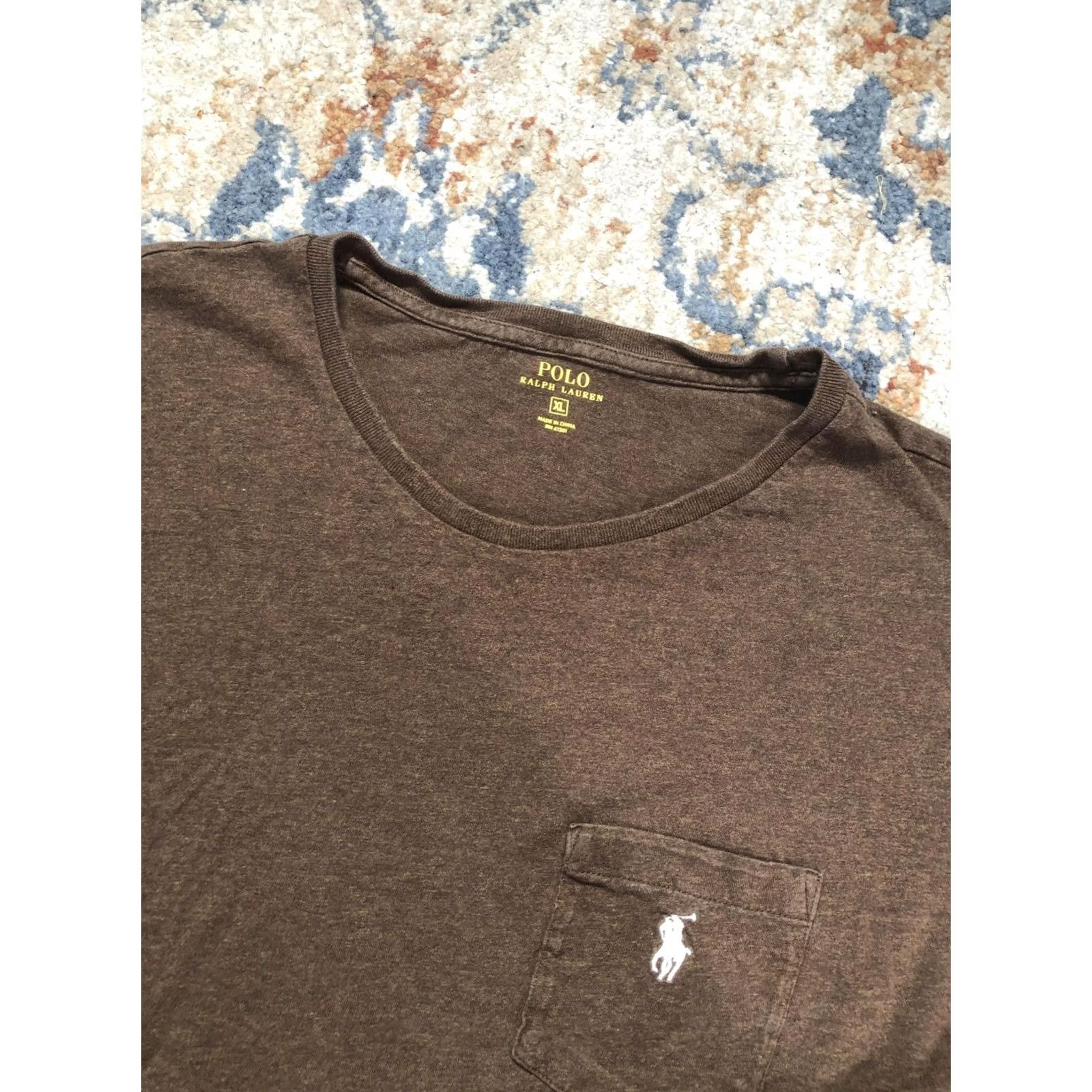 Polo Ralph Lauren Polo Ralph Lauren Shirt Mens XL Brown Long Sleeve Pocket Pony Logo Crewneck Size US XL / EU 56 / 4 - 6 Thumbnail