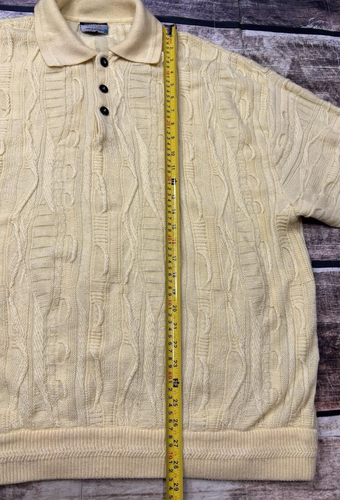 Coogi Coogi Polo Sweater Mens 2XL Wool 3D Knit Biggie Yellow 90s Size US XXL / EU 58 / 5 - 10 Thumbnail