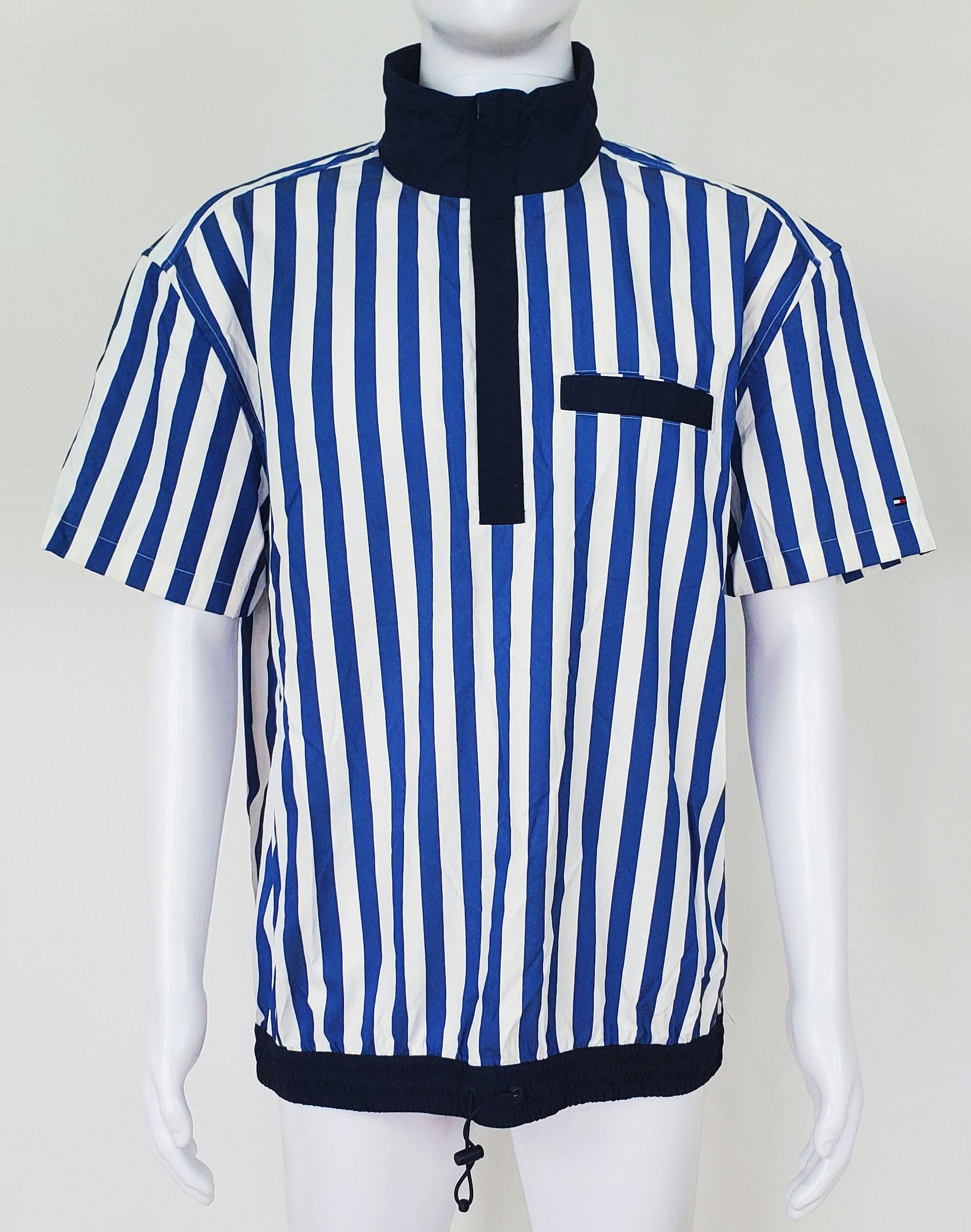 Tommy Hilfiger Tommy Hilfiger Striped Half Zip Shirt Drawstring Hem Size US M / EU 48-50 / 2 - 1 Thumbnail