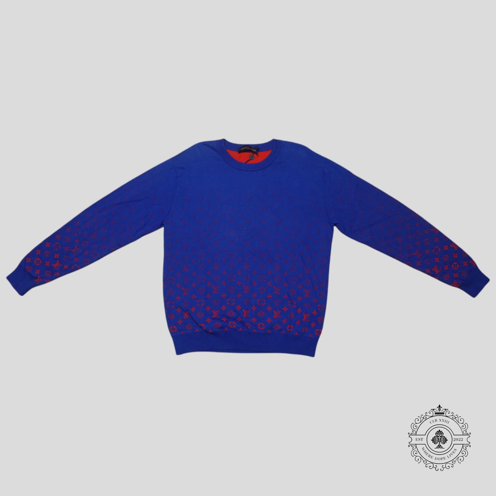 Louis Vuitton Louis Vuitton Monogram Degrade Jacquard Sweater in Blue/Red Size US L / EU 52-54 / 3 - 1 Thumbnail