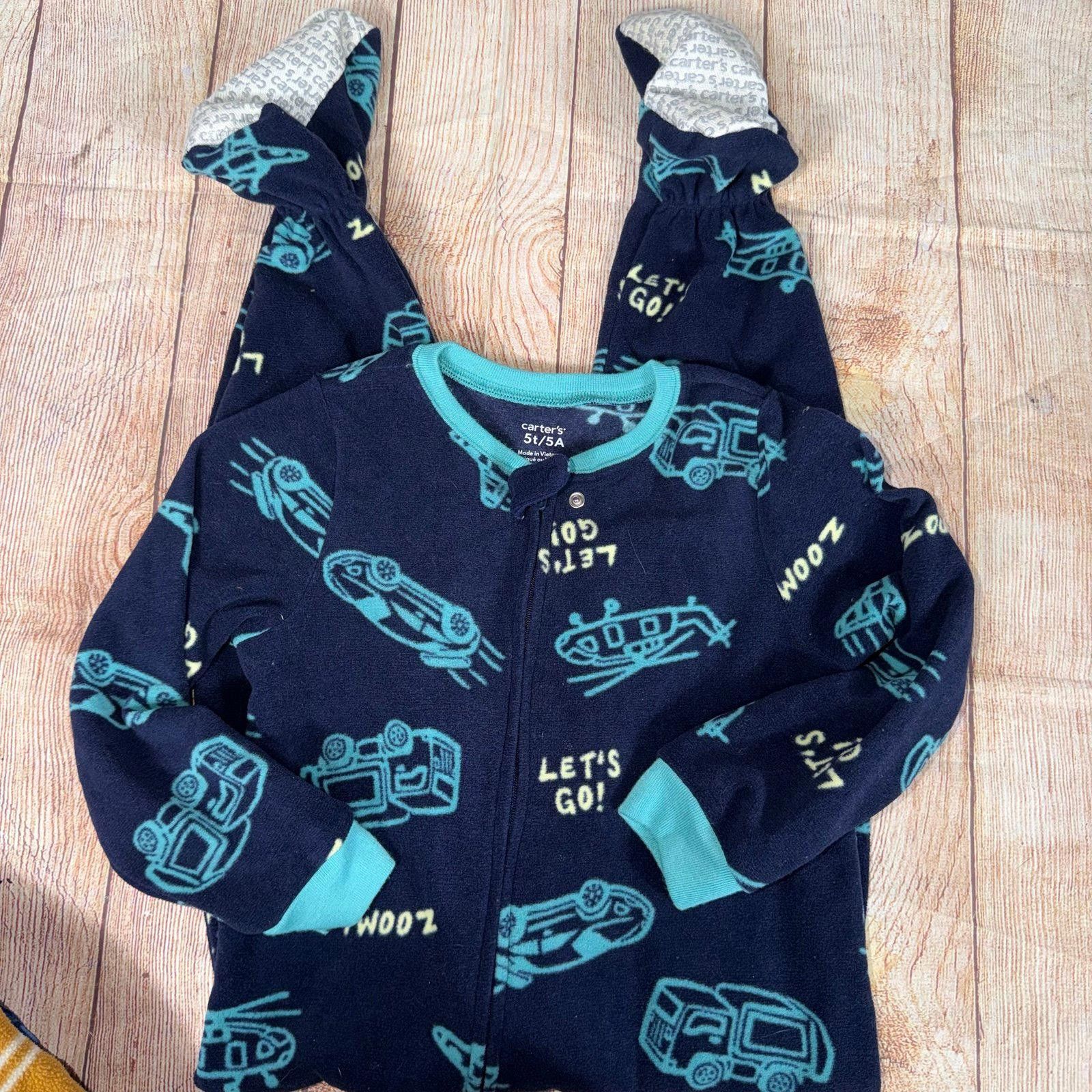 Other 5T Vehicles and Stripes Boys Footed Sleepers Size ONE SIZE - 4 Thumbnail