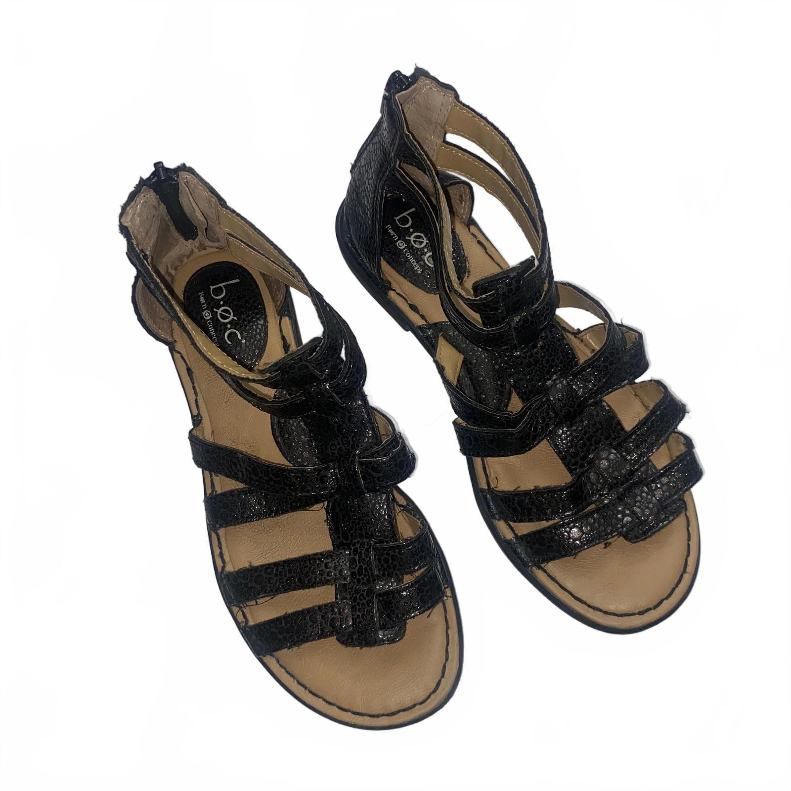 Boc B.O.C Black Gladiator Sandals Size 6 Faux Leather Strappy Size US 6 / IT 36 - 2 Thumbnail