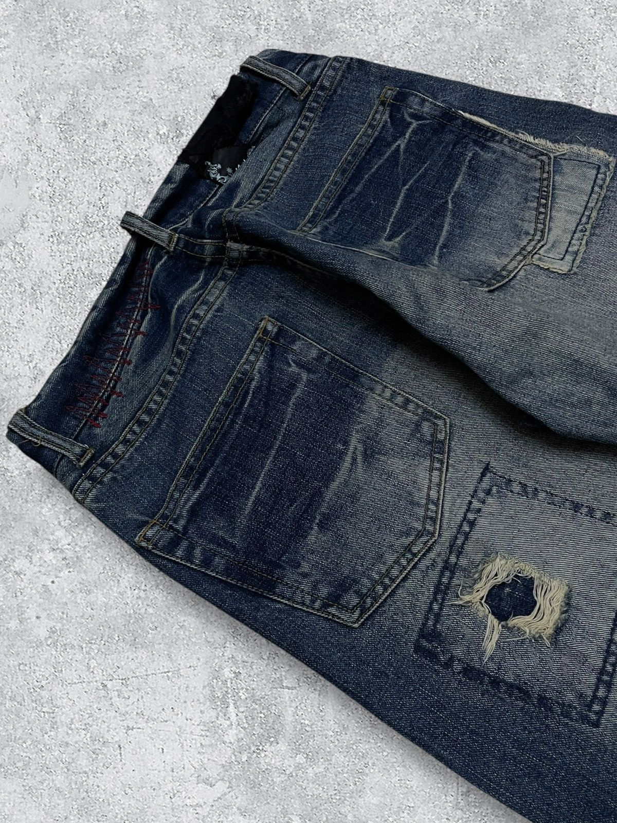 Japanese Brand Vintage Japan Designer 90’s LowBox Distressed Patchwork Jean Size US 29 - 13 Thumbnail