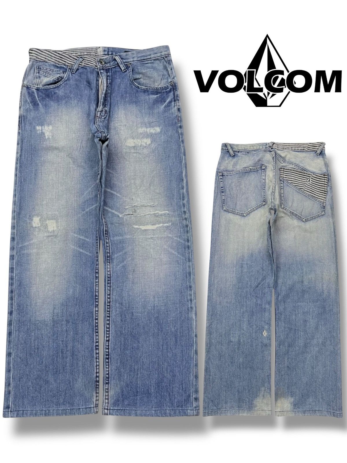 Volcom Baggy Vintage 90s Volcom Stone Limited Edition - Faded Wash Size US 34 / EU 50 - 1 Thumbnail