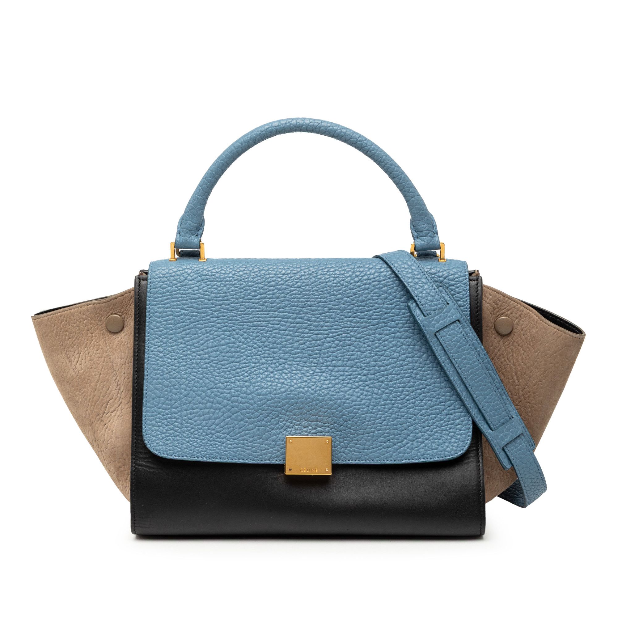 Celine Celine Small Tricolor Leather Trapeze Satchel Size ONE SIZE - 1 Thumbnail