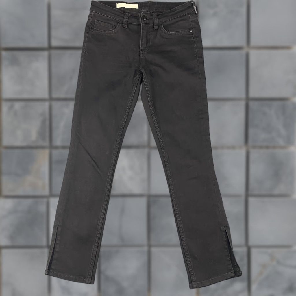 Vintage VINTAGE Pilcro and the Letterpress Jeans Womens 29 Black Skinny Ankle Side Slit Stretch Size 29" - 1 Thumbnail