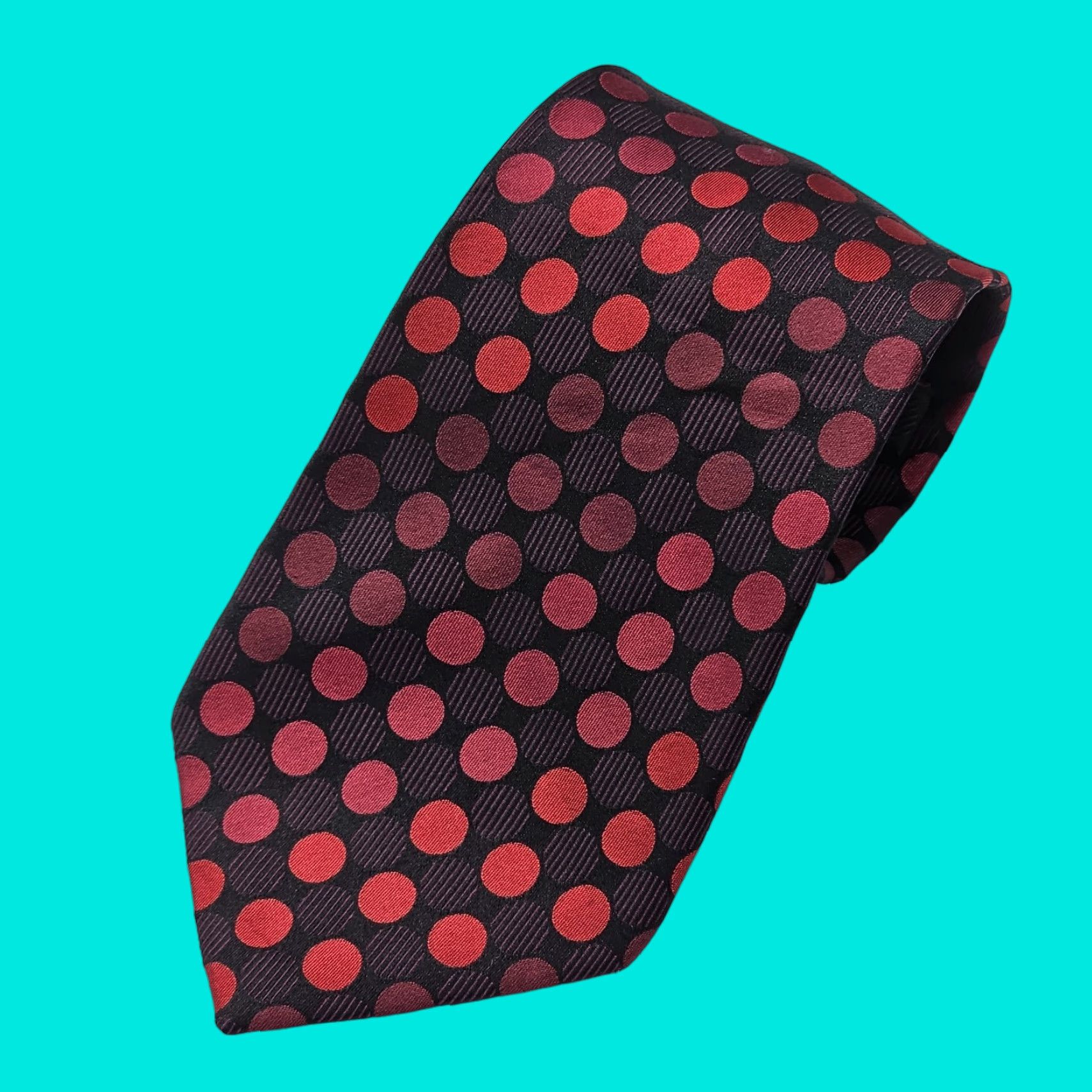 Sean John Sean John Silk Necktie Men Red Black Pink Polka Dot Tie Preppy Office Wear Long 60.5" x 3.75" 100% Silk Vintage? Size ONE SIZE - 1 Thumbnail