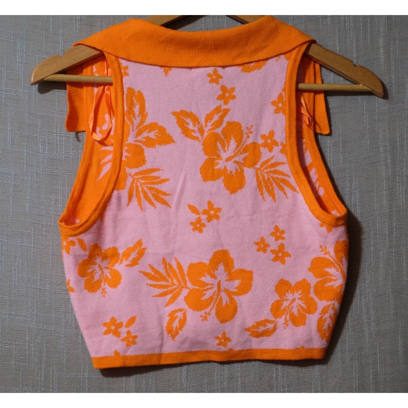 Vintage NWT! Wild Fable Knit Skirt and Tank Set Pink/Orange Size M Size 32" / US 10 / IT 46 - 3 Thumbnail