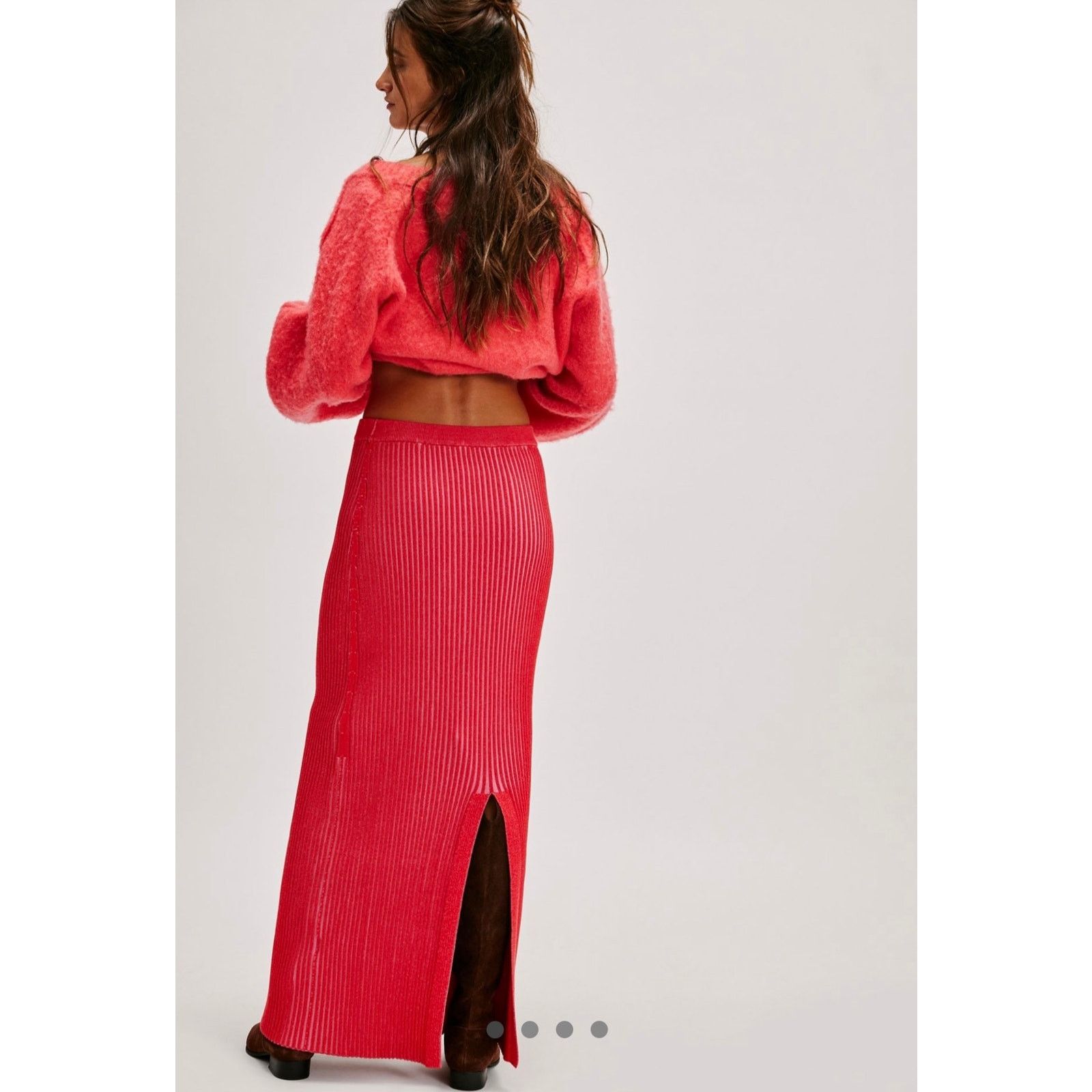 Free People Free People Clara Hi Rise Knit Maxi Skirt Brown Combo size S Size 27" / US 4 / IT 40 - 7 Thumbnail