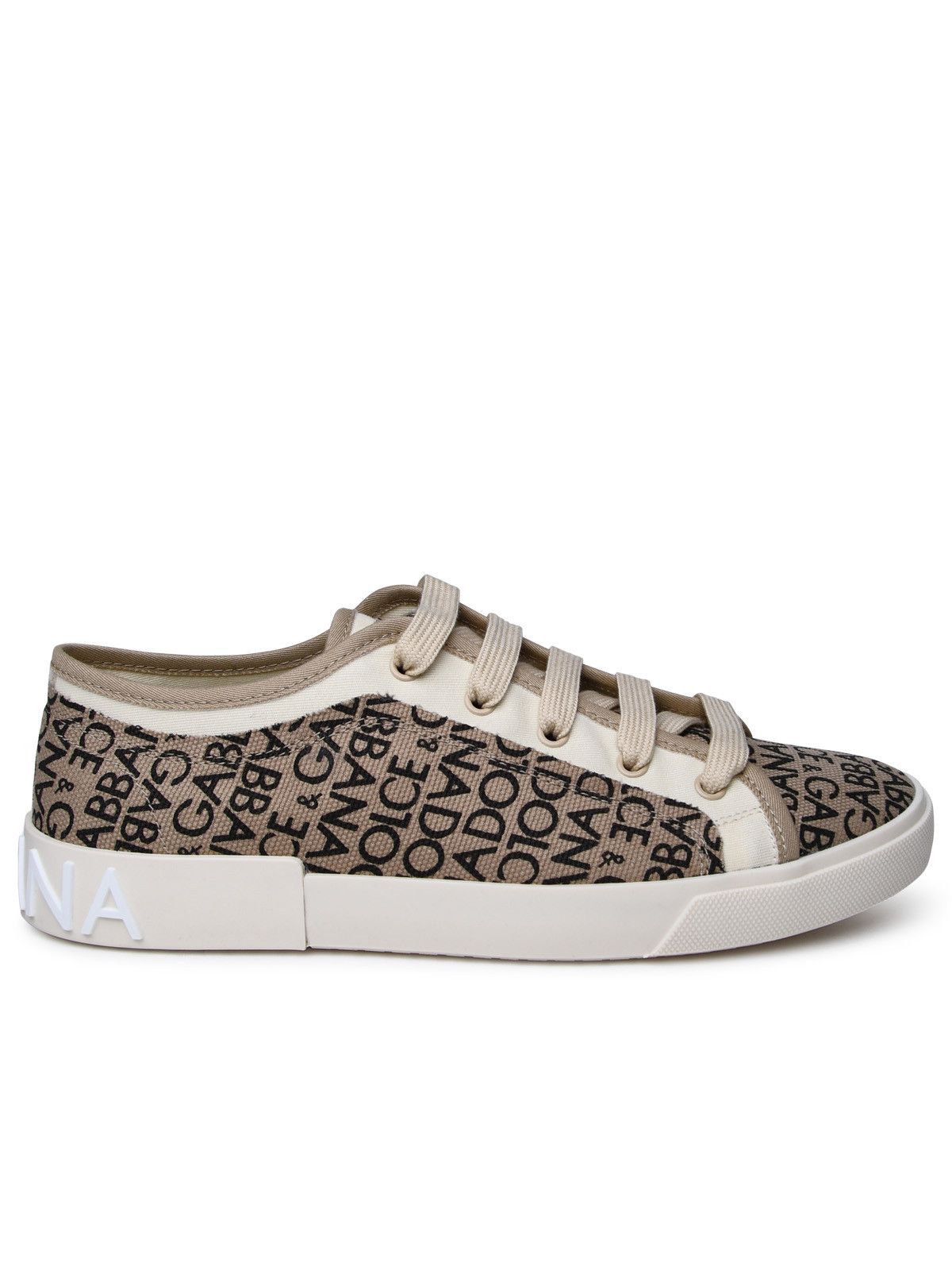 image of Dolce Gabbana Beige Fabric Sneakers, Men's (Size 7)