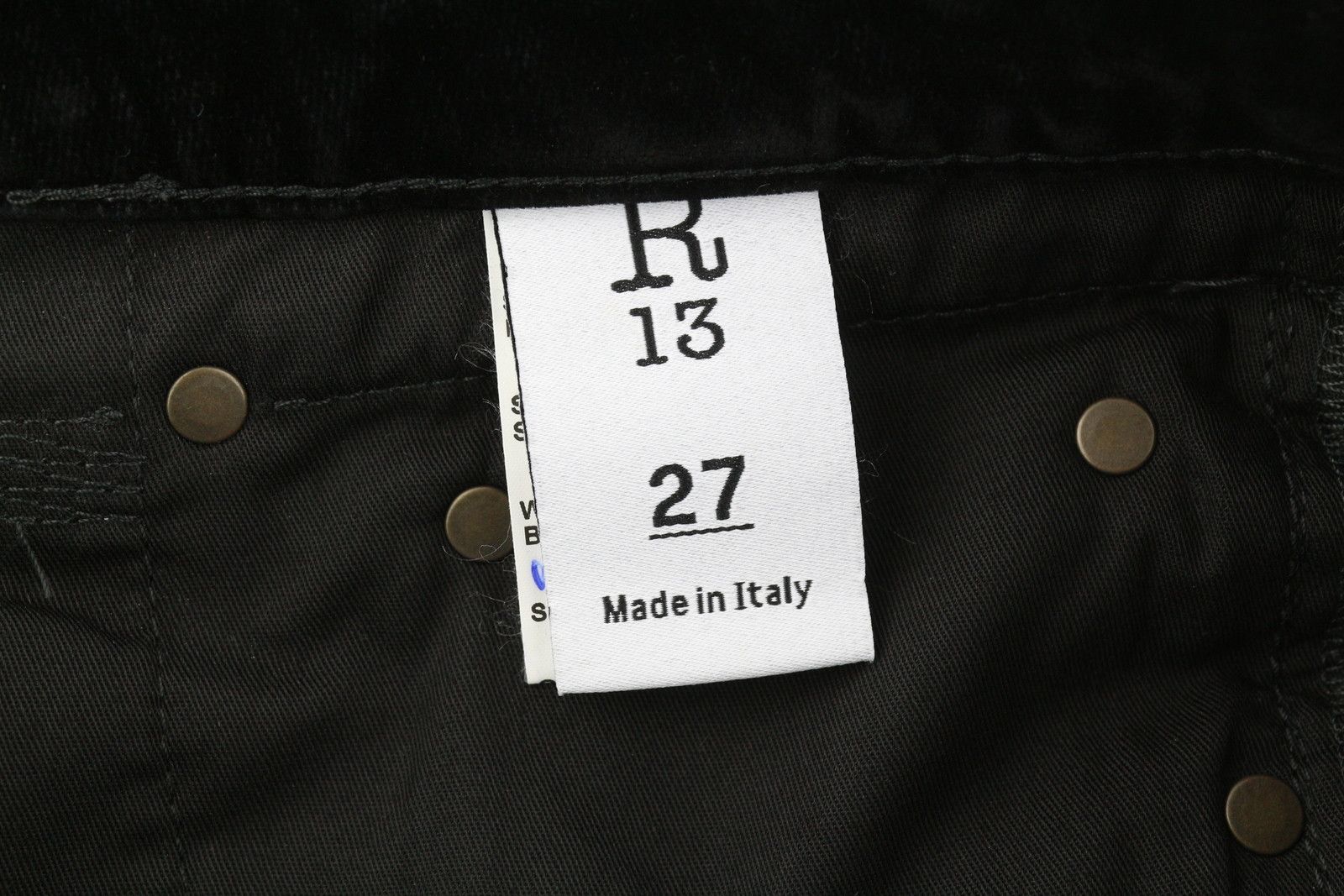 R13 BOY STRAIGHT 27 Flocked Black Velvet Ankle Zip 85813 Size 27" / US 4 / IT 40 - 8 Thumbnail