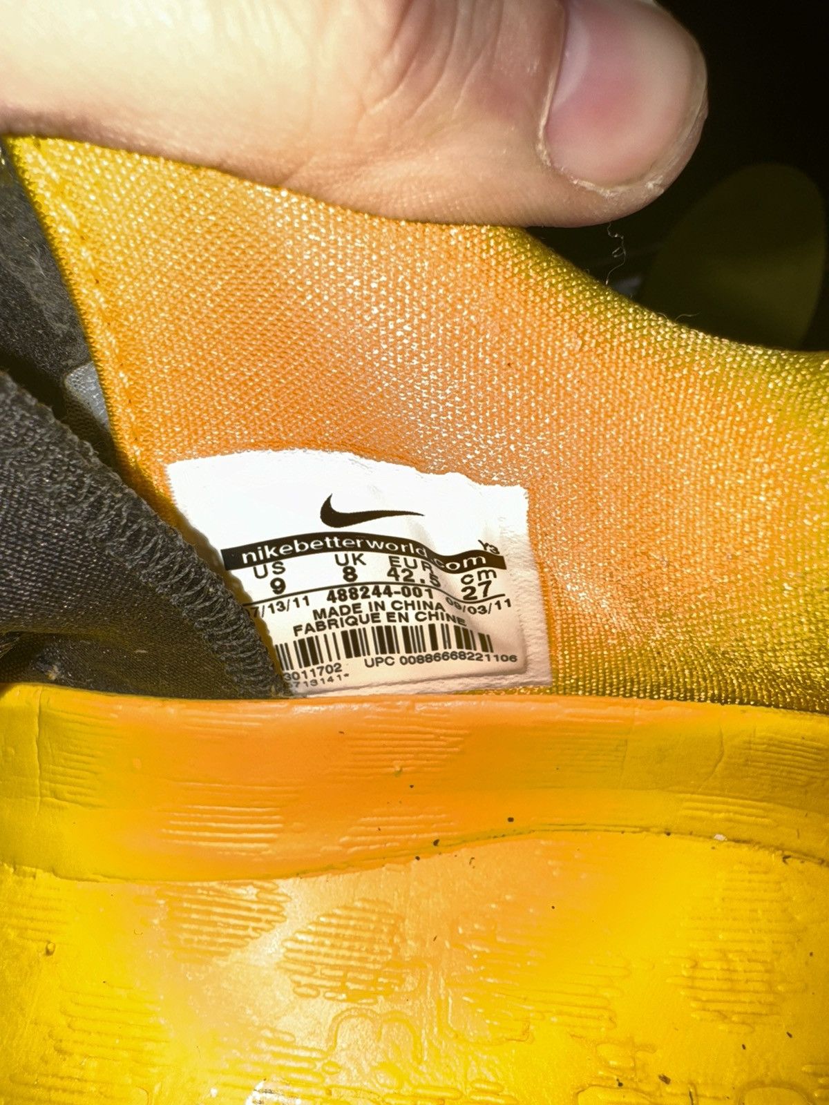 Nike Nike Kobe Zoom VlI 7 2011 'Supreme Lakers' Sz 9 Single Shoe Size US 9 / EU 42 - 2 Thumbnail
