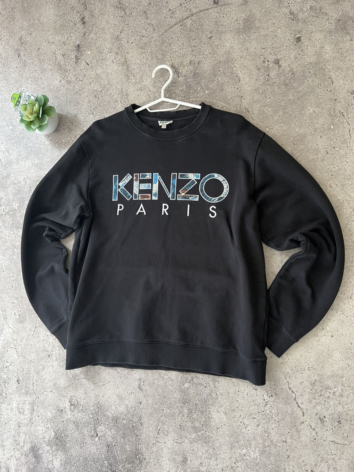 Kenzo Kenzo Paris big logo black sweatshirt L Size US L / EU 52-54 / 3 - 5 Thumbnail