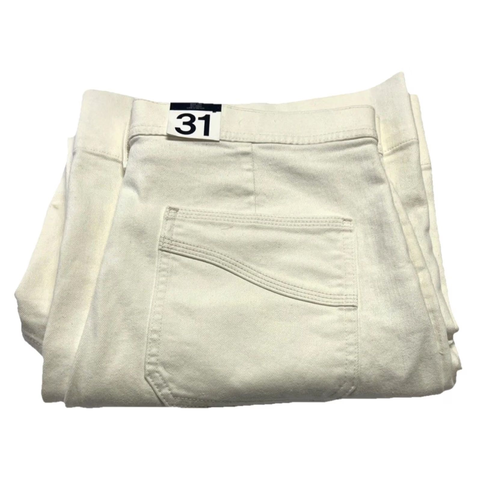 Gap GAP Jeans Denim High Rise Cream Narrow Wide Leg 31 12R NWT Women’s Stretch Zipper Button Inseam 29 Boho Preppy Vintage: No Size 24" / US 00 / IT 34 - 2 Thumbnail