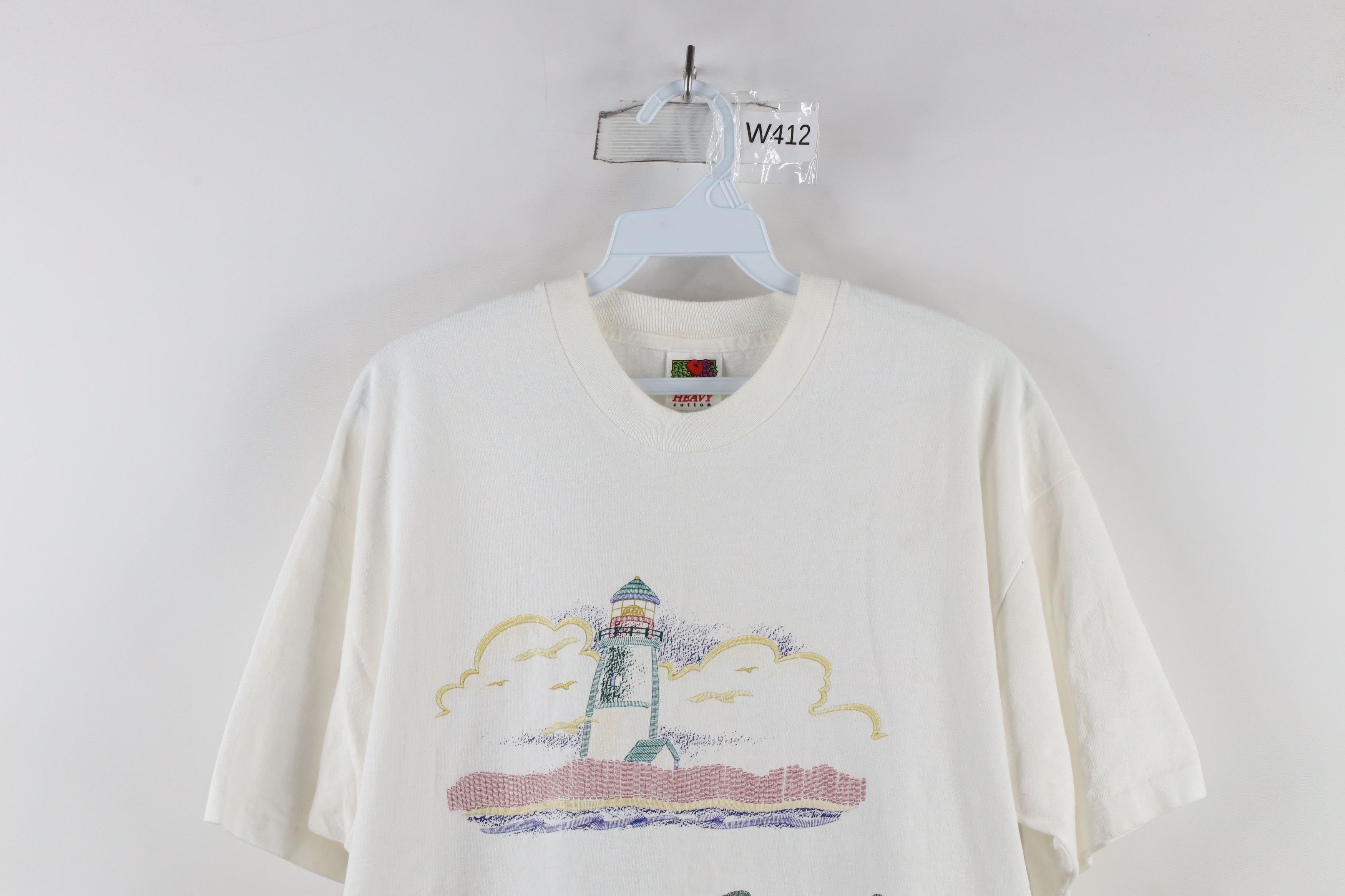 Vintage Vintage 90s Streetwear Massachusetts Lighthouse T-Shirt Size XL / US 12-14 / IT 48-50 - 2 Thumbnail