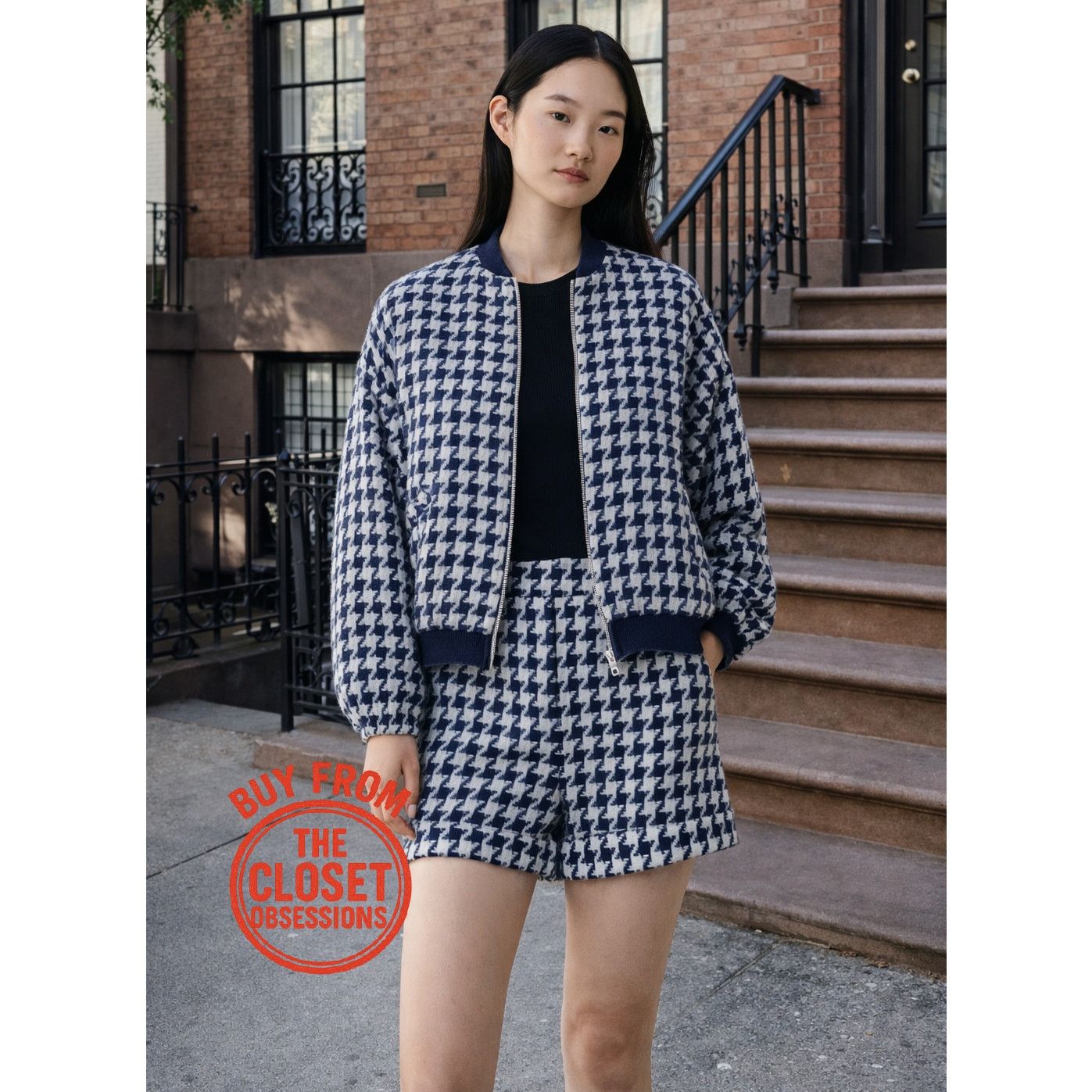 Zara ZARA Houndstooth Co-Ord Set Jacket (M) + Shorts (M) NWT Size 28" / US 6 / IT 42 - 3 Thumbnail