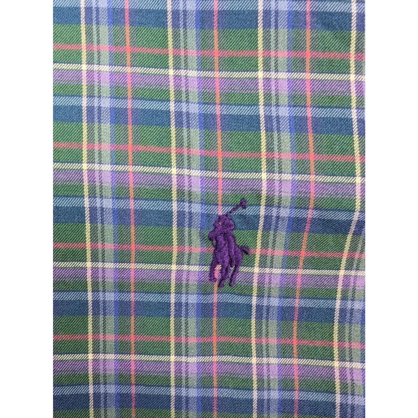 Ralph Lauren Ralph Lauren Button-Down Shirt Plaid Long Sleeve Navy Blue / Green Men's Small Shirt Size US S / EU 44-46 / 1 - 7 Thumbnail