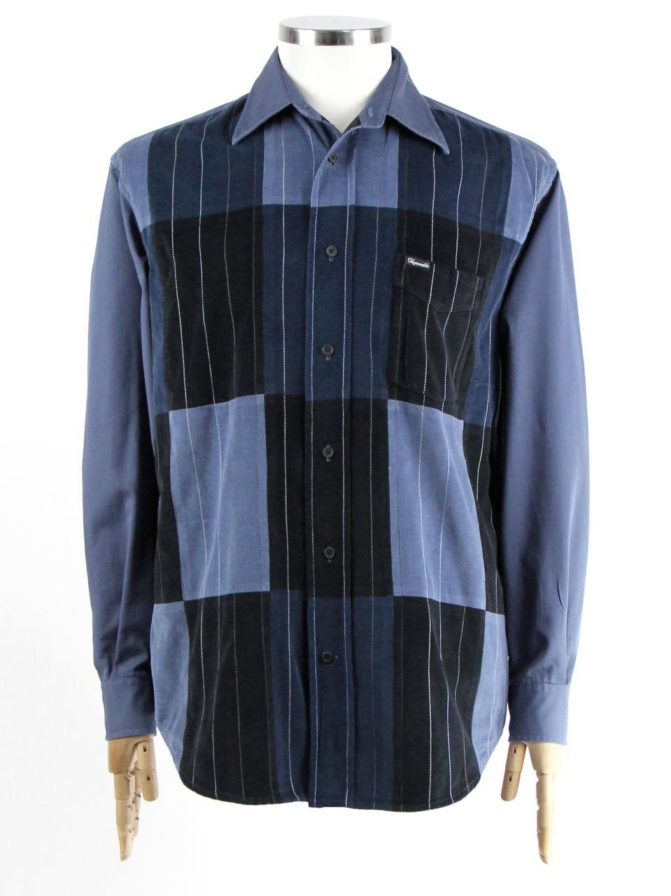 Faconnable FAÇONNABLE Cotton shirt with corduroy insert Size US M / EU 48-50 / 2 - 1 Thumbnail