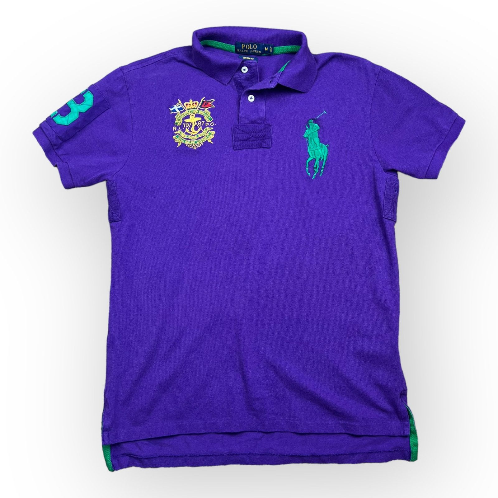 Polo Ralph Lauren Polo Ralph Lauren Rare Vintage Big Pony Crest Accent Polo Size US M / EU 48-50 / 2 - 1 Thumbnail