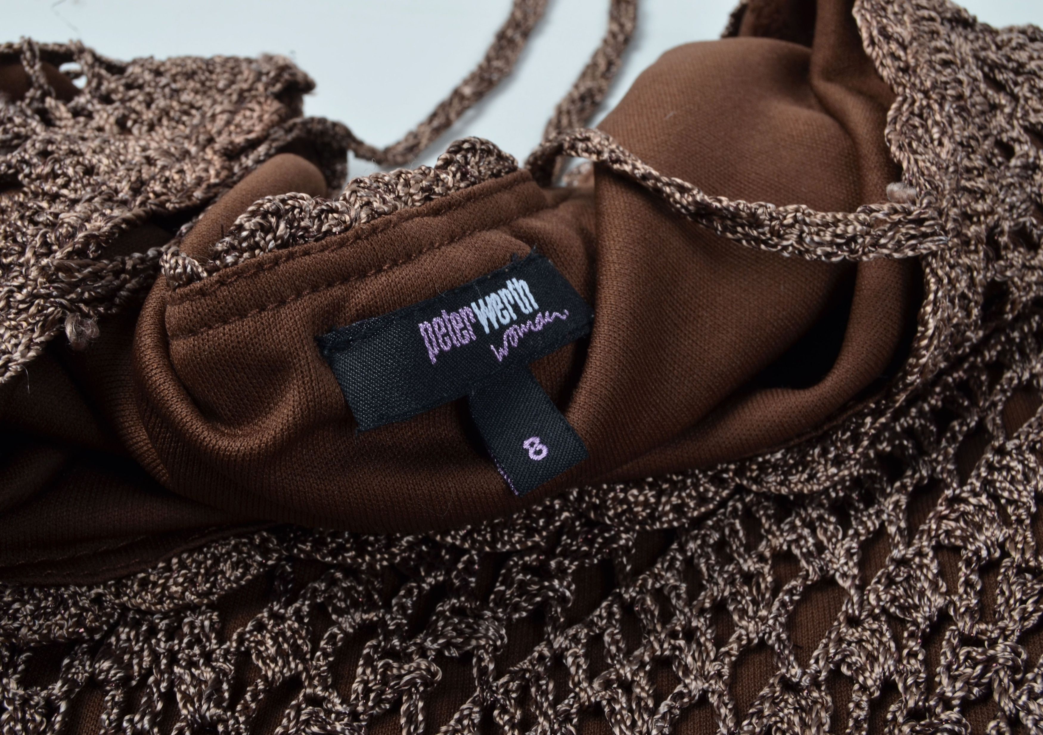 Peter Werth Peter Werth Y2K Crochet Knit Mini Halter Dress / Skirt Size S / US 4 / IT 40 - 8 Thumbnail