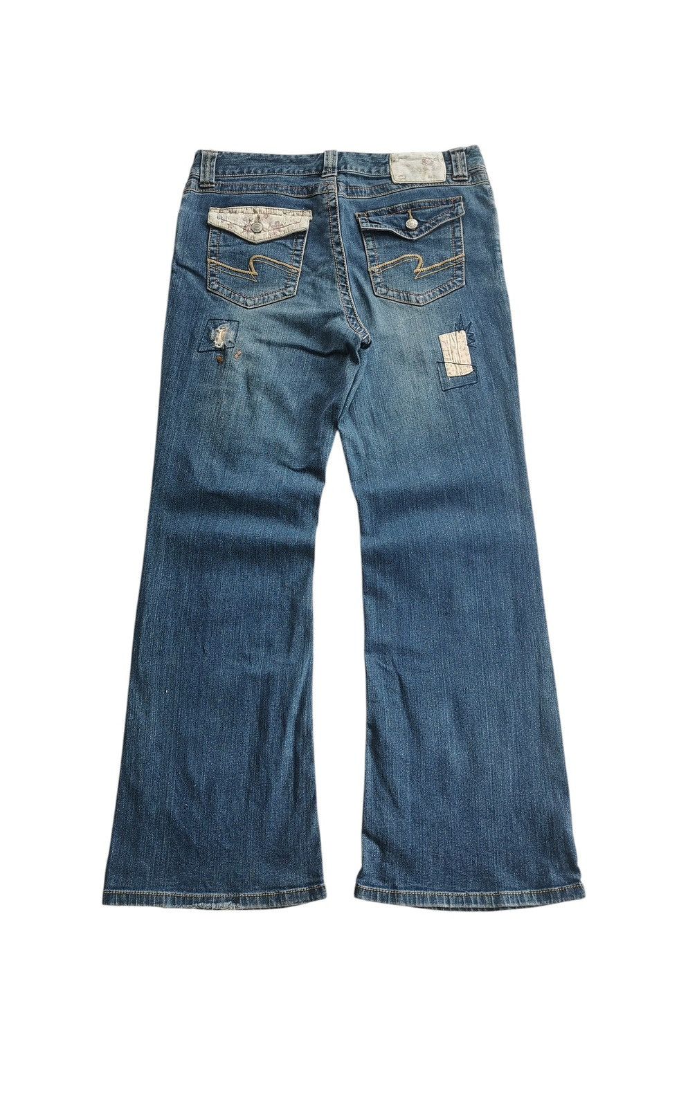 Japanese Brand Playchess Patchwork Flared Jeans Like If Six Was Nine Size US 32 / EU 48 - 1 Thumbnail