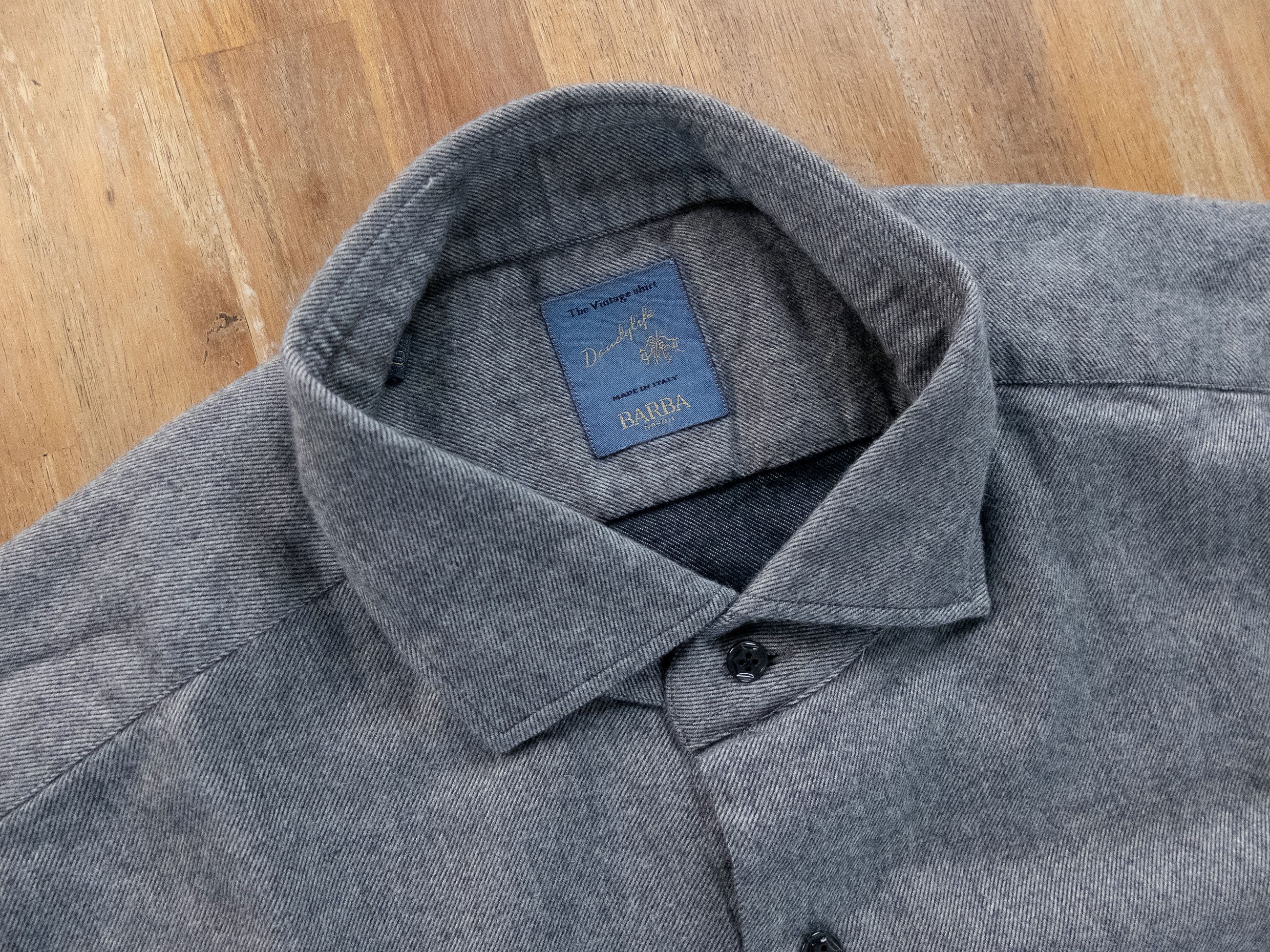 Barba Napoli BARBA Napoli Dandy Life blue gray flannel cotton shirt 42 Size US L / EU 52-54 / 3 - 2 Thumbnail