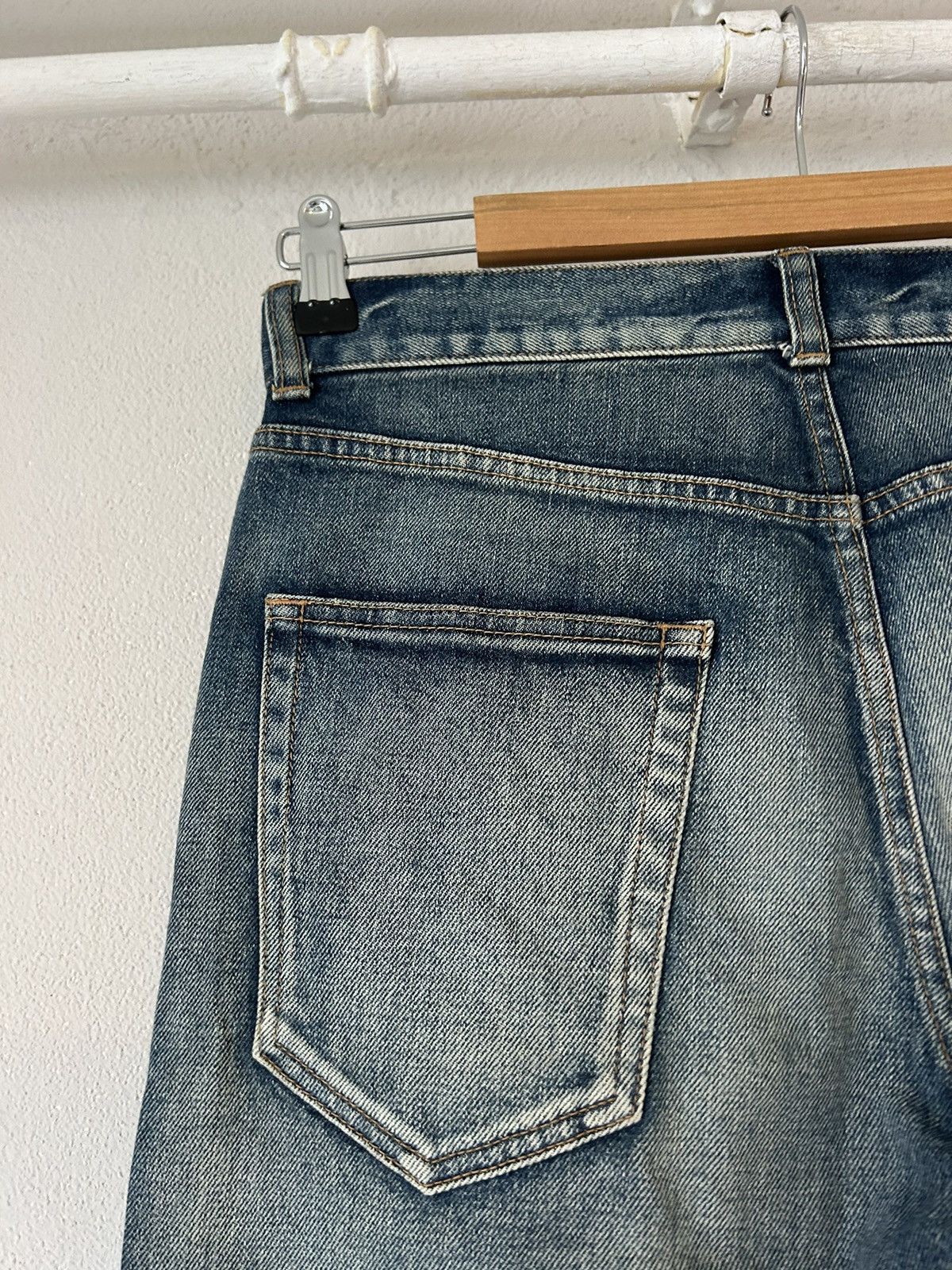Saint Laurent Paris Saint Laurent Washed Blue Denim Jeans, D24 M/SK-MW Size US 29 - 15 Thumbnail