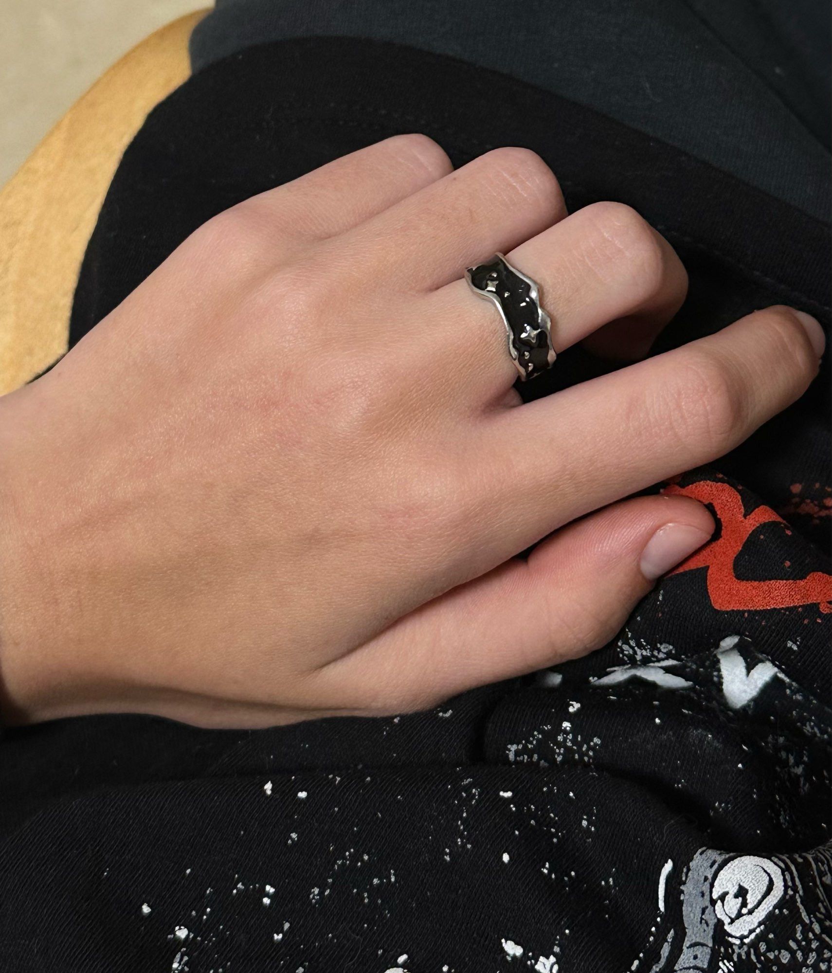 Japanese Brand × Jewelry Irregular Star Black Ring Size ONE SIZE - 2 Thumbnail