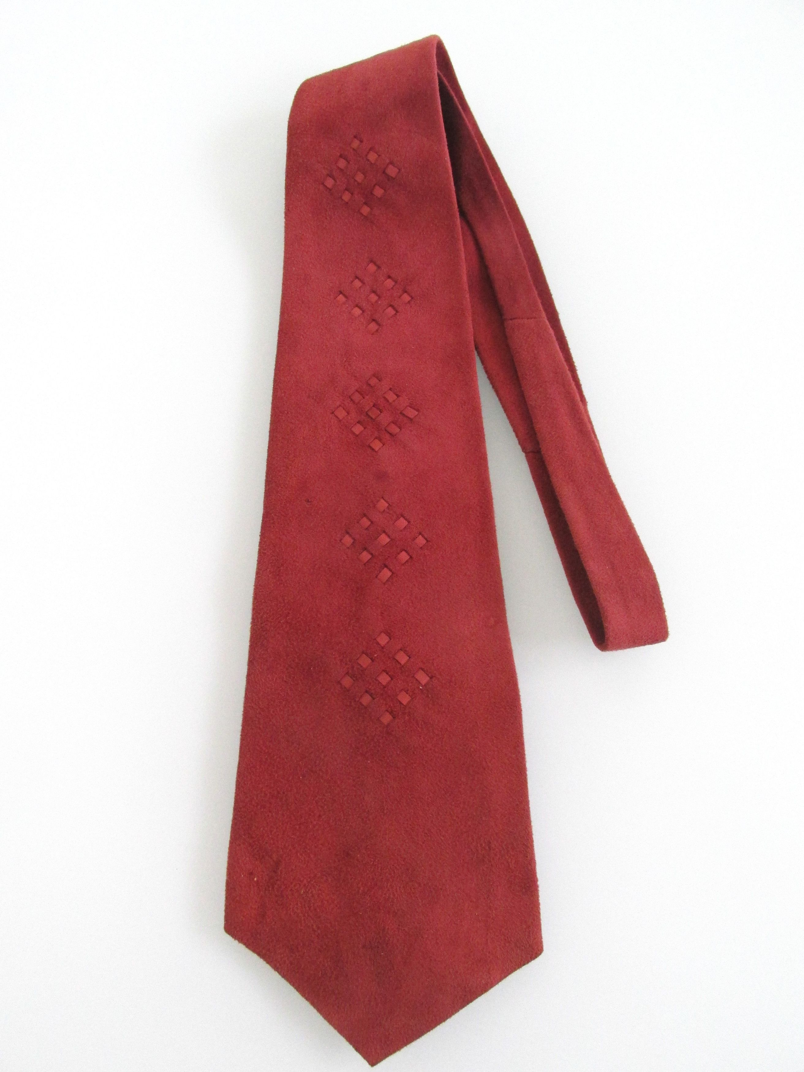Vintage Vintage Suede Men's Ties Size ONE SIZE - 1 Thumbnail