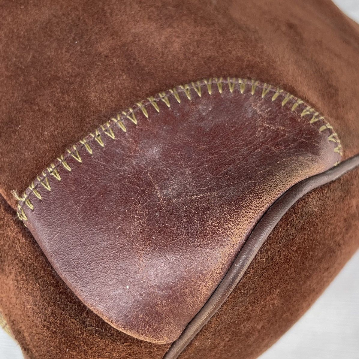 Leather × Vintage Vintage Assemble Dark Brown Suede Leather Bag Size ONE SIZE - 10 Thumbnail