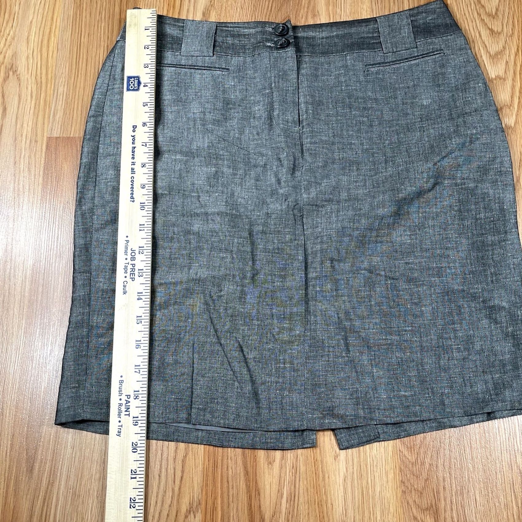 Ann Taylor Loft Ann Taylor Linen Blend Knee Length Skirt Womens Size 6 Gray Pencils Size 28" / US 6 / IT 42 - 6 Thumbnail