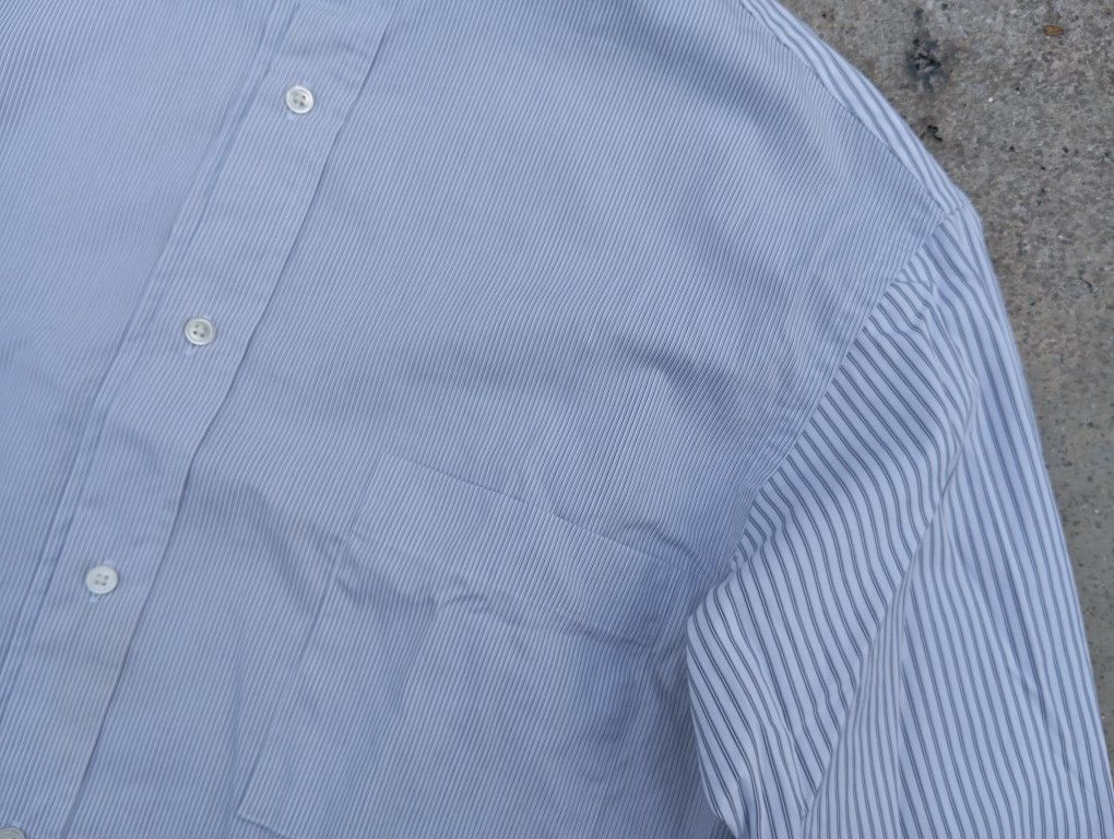 Jil Sander × Uniqlo Jill Sander Striped Mandarin Collar Shirt 😎👔 Size US L / EU 52-54 / 3 - 3 Thumbnail