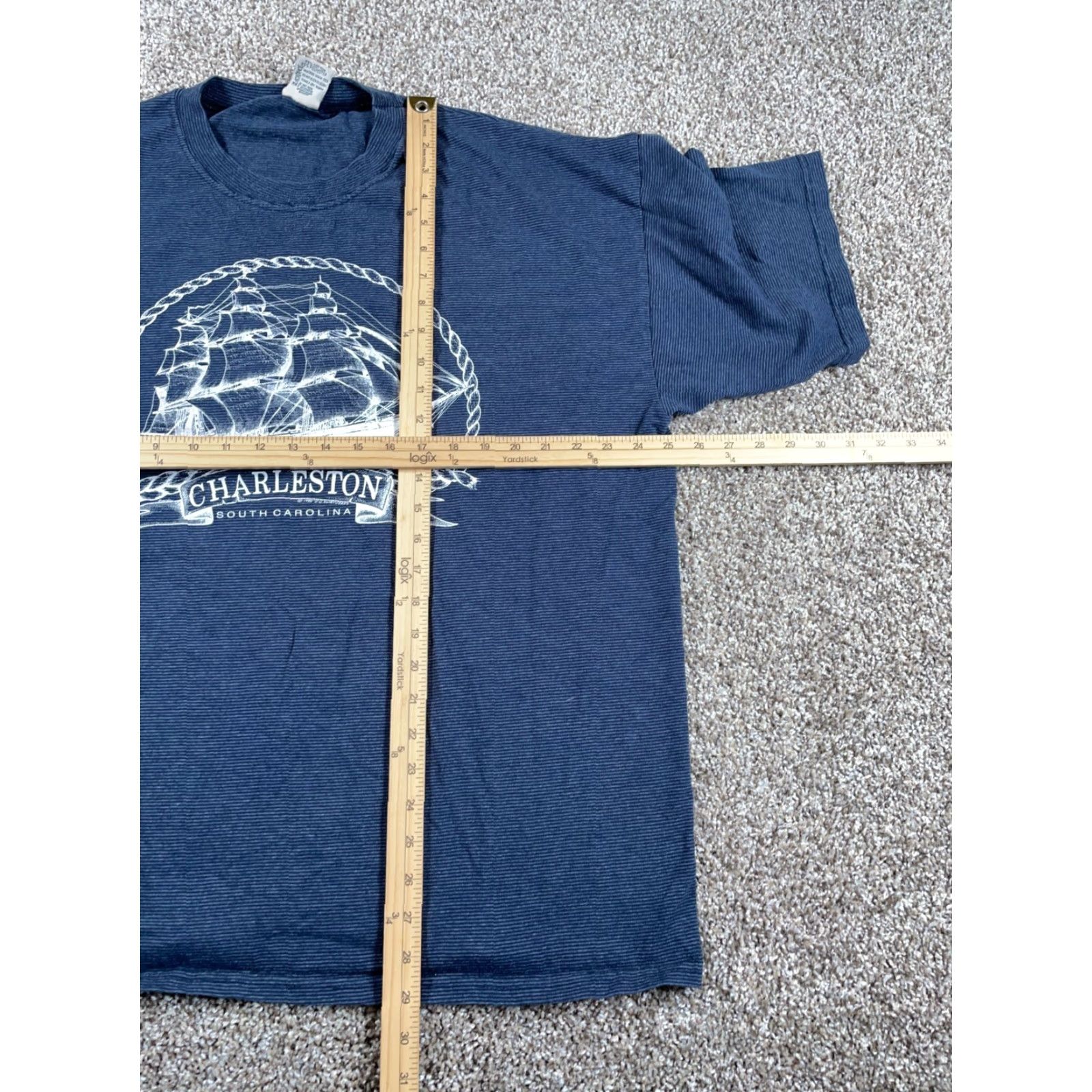 Vintage VINTAGE Cal Cru T-Shirt Charleston South Carolina Boat Graphic Dark Blue 2XL Regular Men’s City Nautical 90s Shirt Size US XXL / EU 58 / 5 - 5 Thumbnail