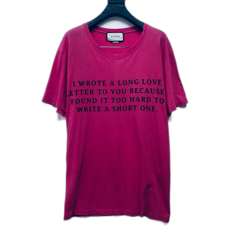 Gucci Gucci Pink Love Letter Short Sleeve TShirt-2506 Size US M / EU 48-50 / 2 - 1 Thumbnail