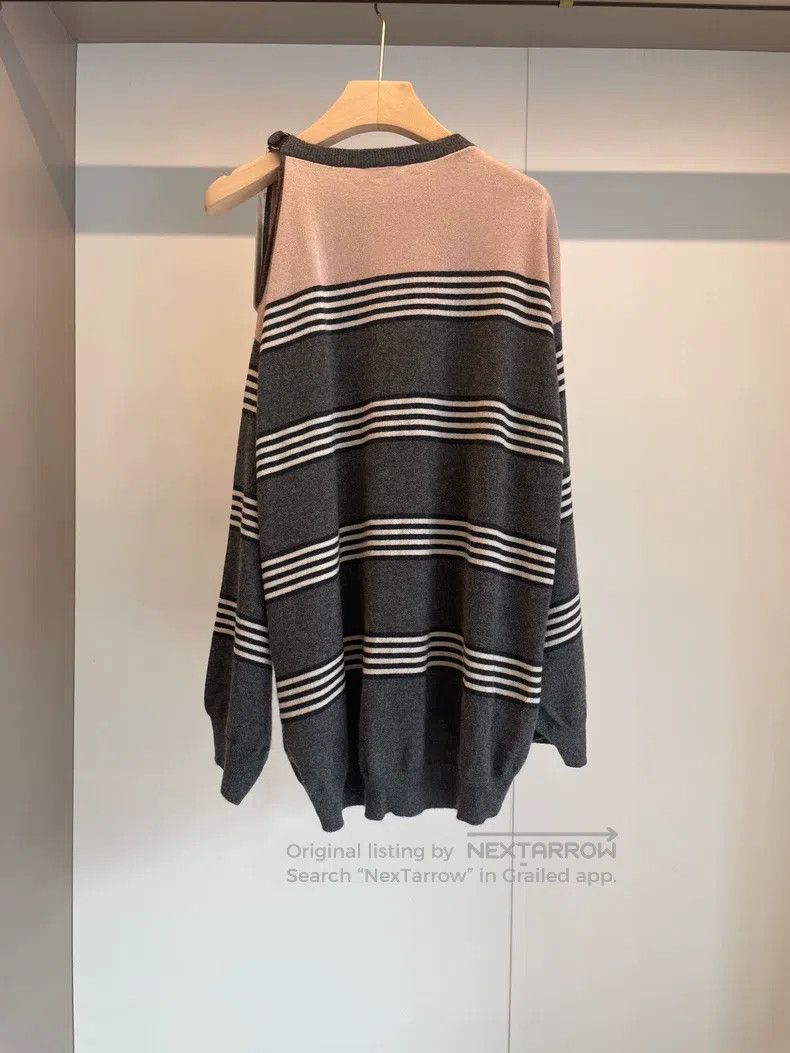 Brunello Cucinelli Brunello Cucinelli Pink Gray Cashmere Beaded Off-shoulder Size L / US 10 / IT 46 - 2 Thumbnail