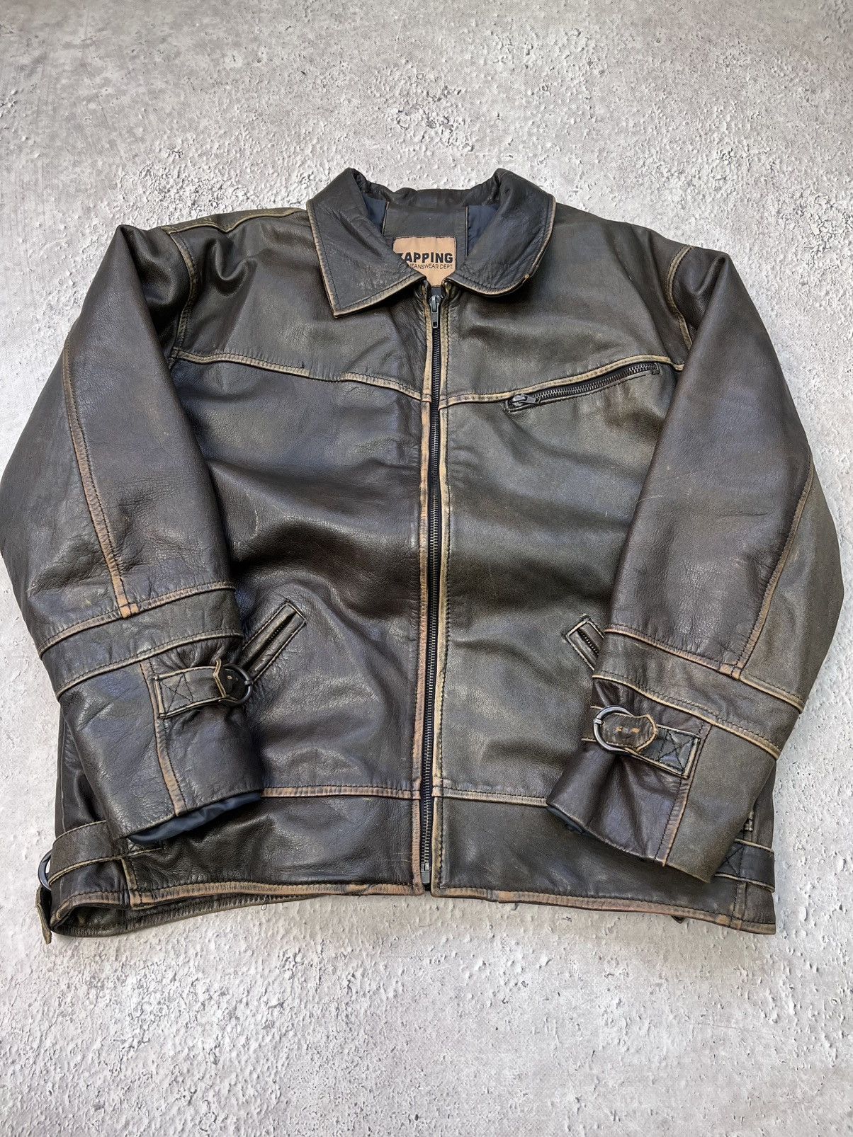 Harley Davidson × Vintage 90s Vintage Grunge Distressed Biker Leather Jacket Size US M / EU 48-50 / 2 - 3 Thumbnail