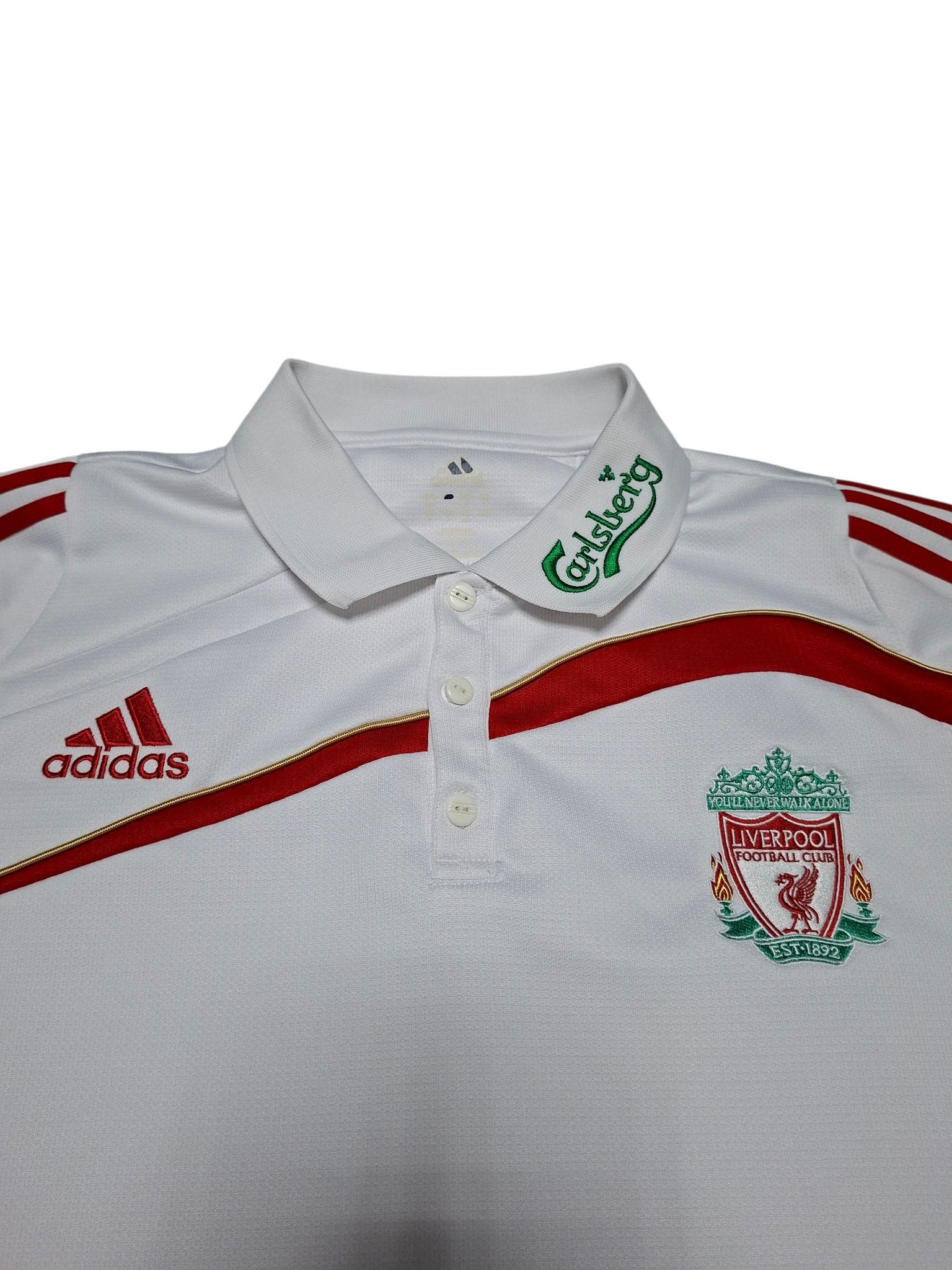 Adidas LIVERPOOL ADIDAS VINTAGE 2009 CARLSBERG SOCCER POLO SHIRT Size US XL / EU 56 / 4 - 2 Thumbnail