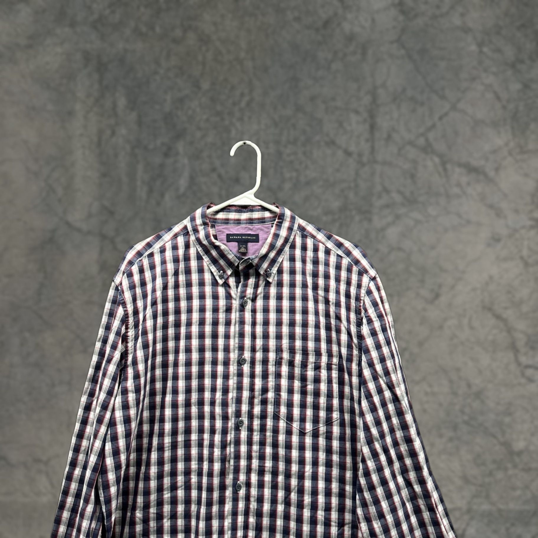 Banana Republic Banana Republic Shirt Men XL Blue Plaid Button-Down Vtg 17 Casual/Workwear Size US XL / EU 56 / 4 - 1 Thumbnail