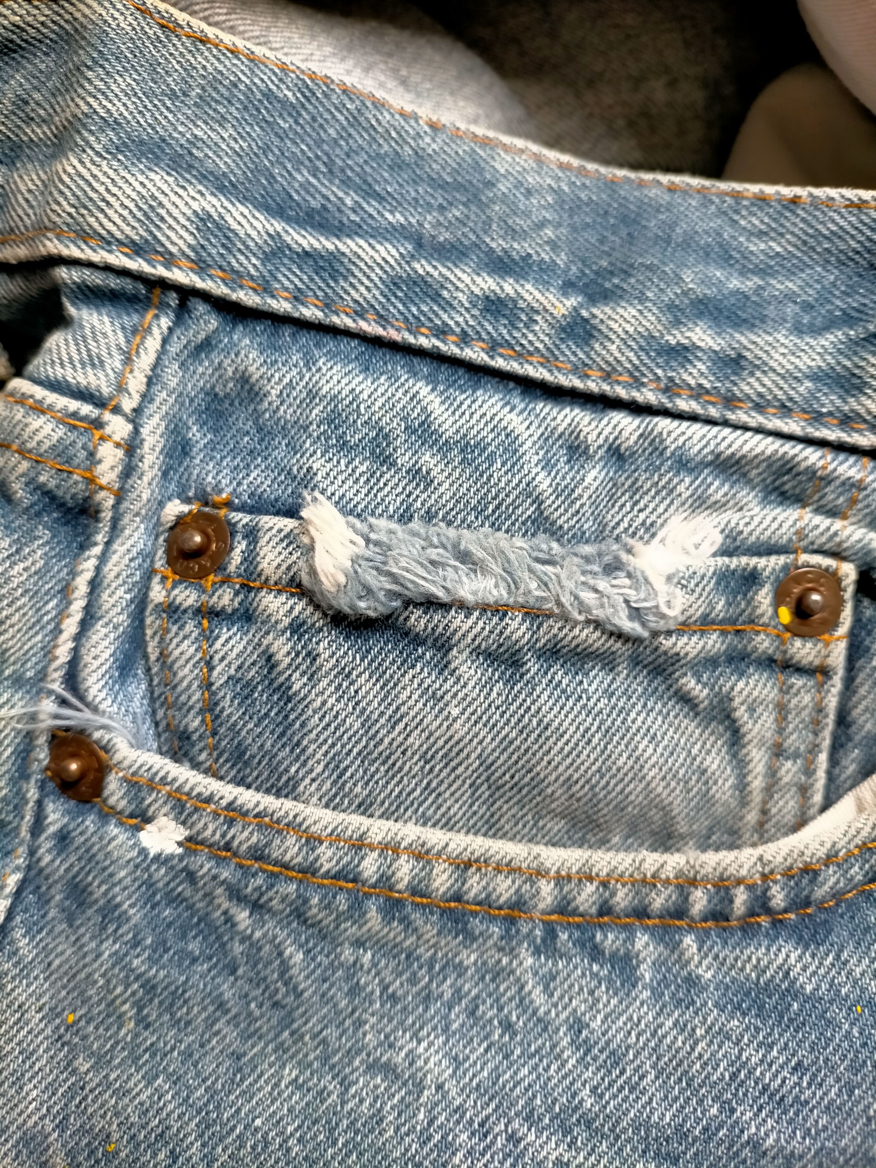 Levi's Vintage 80s Levis 501 usa Painted Denim Jeans Size US 33 - 14 Thumbnail