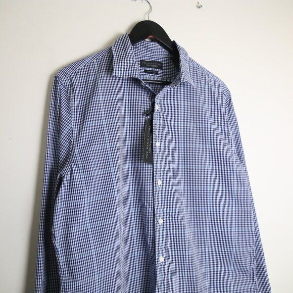 Bloomingdale's The Men's Bloomingdale's Gingham Button Down Stretch Fabric Size US L / EU 52-54 / 3 - 2 Thumbnail